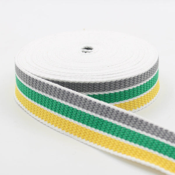 5 meters 30mm Striped Colourful Webbing #RUB1990 - ACCESSOIRES LEDUC