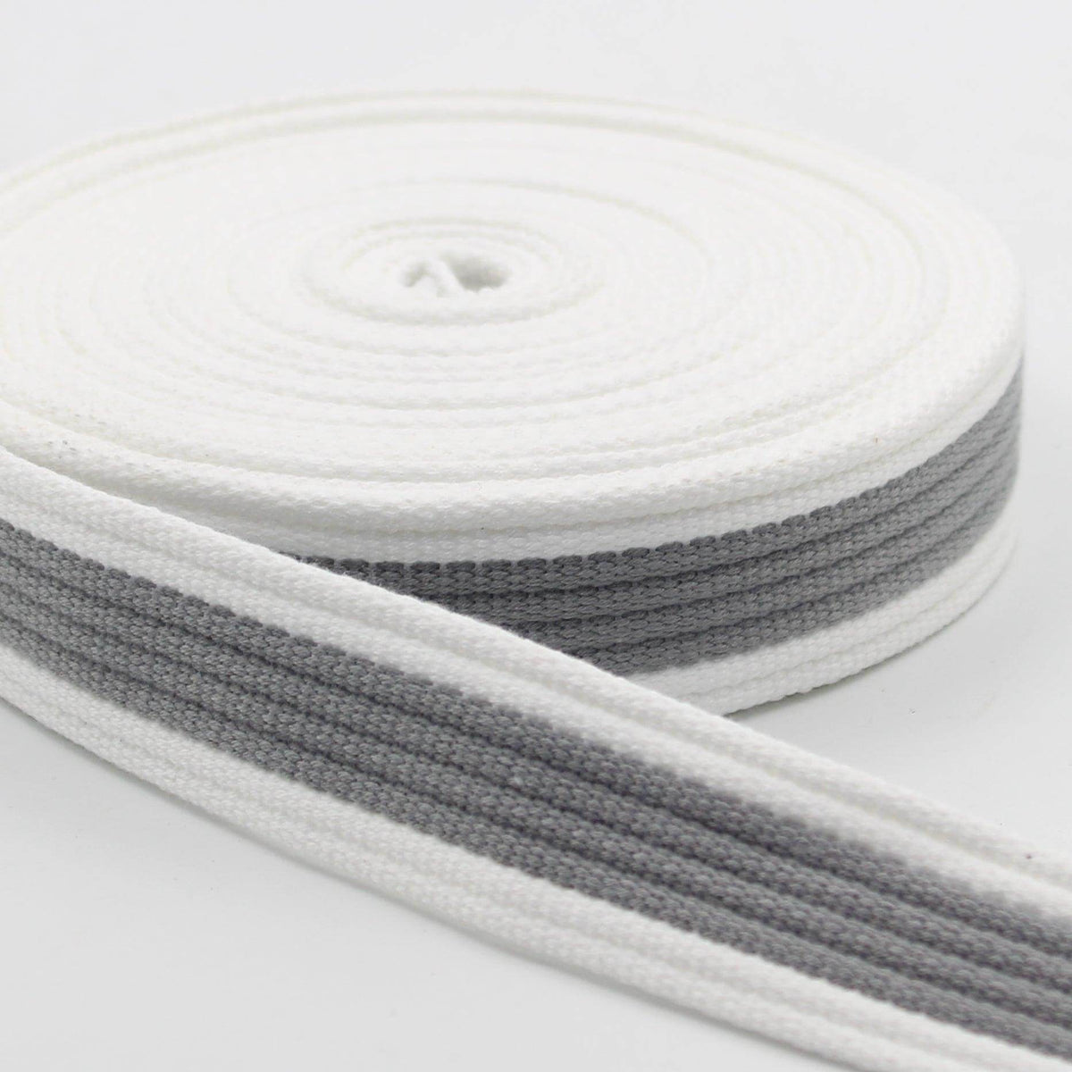 5 meters 30mm White + Colour Stripe Webbing #RUB1979 - ACCESSOIRES LEDUC BV