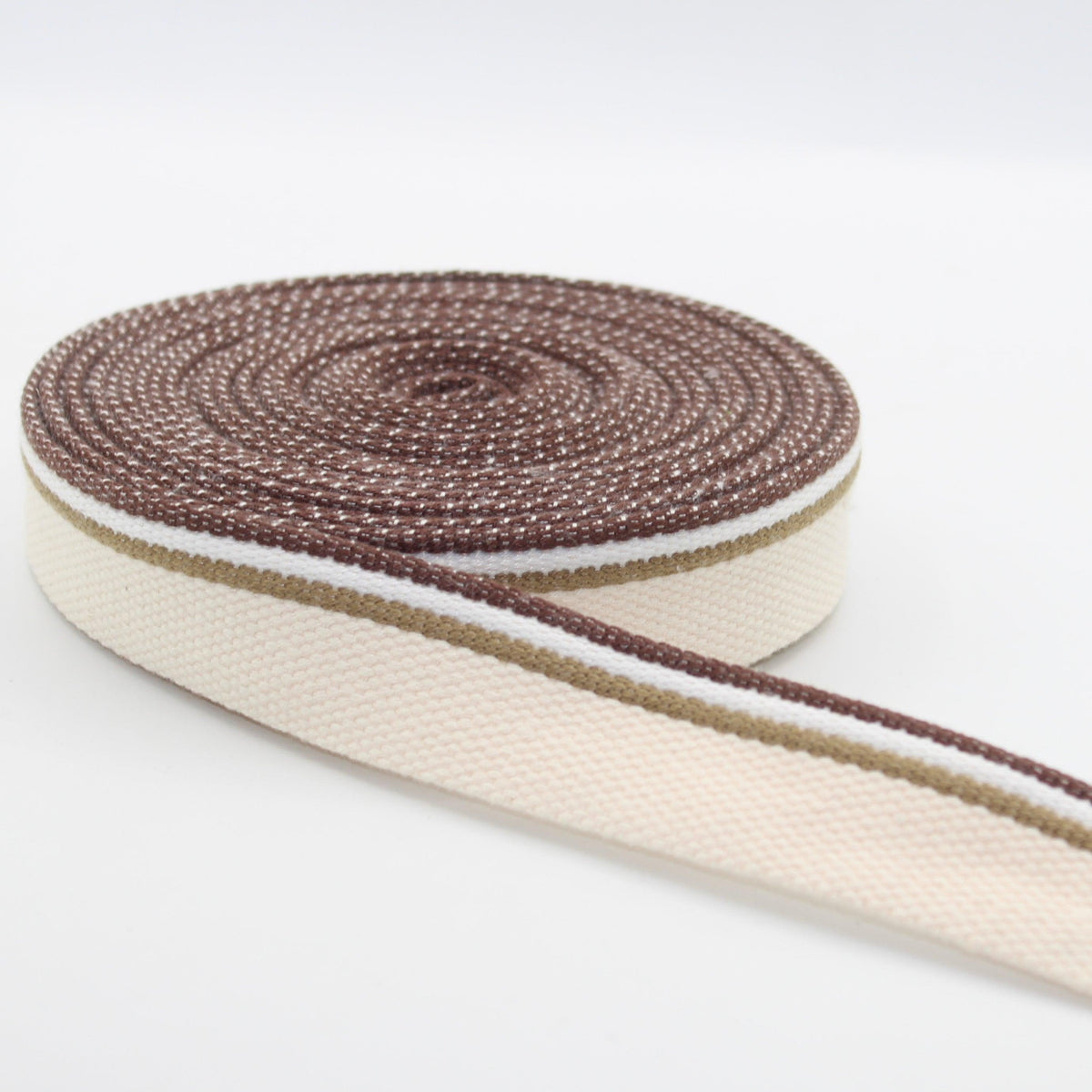 5 meters 30mm Classic Ecru Striped Webbing #RUB1987 - ACCESSOIRES LEDUC BV