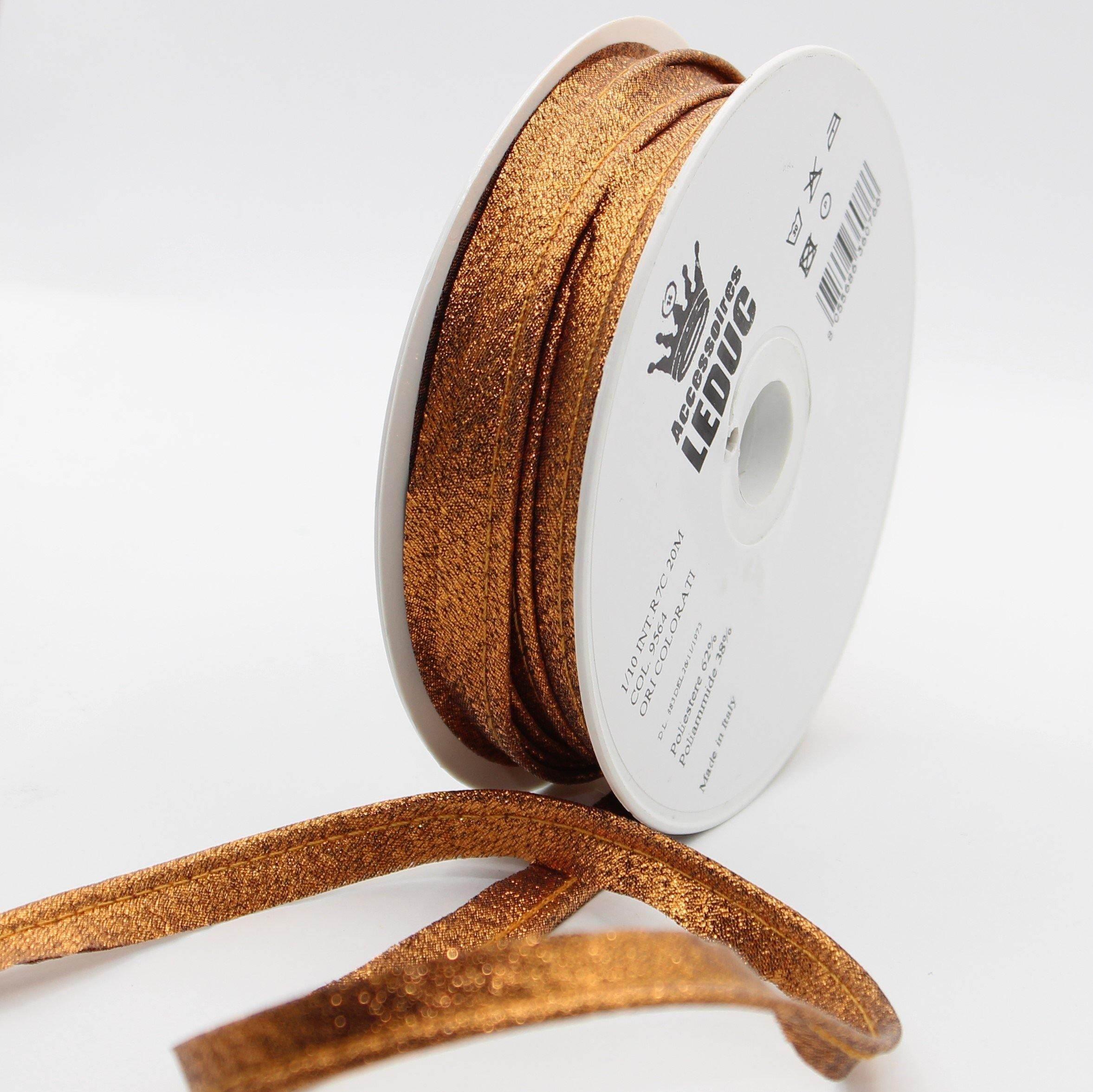 20MT or 100MT - LUREX PIPING / 10mm (8+2mm) #SBI524 - ACCESSOIRES LEDUC BV