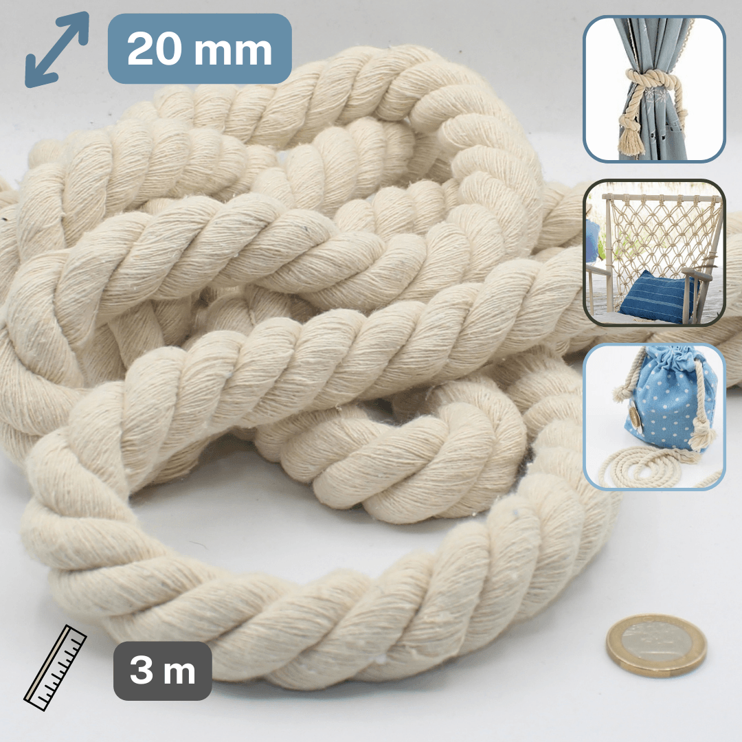 3 Meters Thick Cord 12 20 and 30mm #COR3012 - ACCESSOIRES LEDUC BV