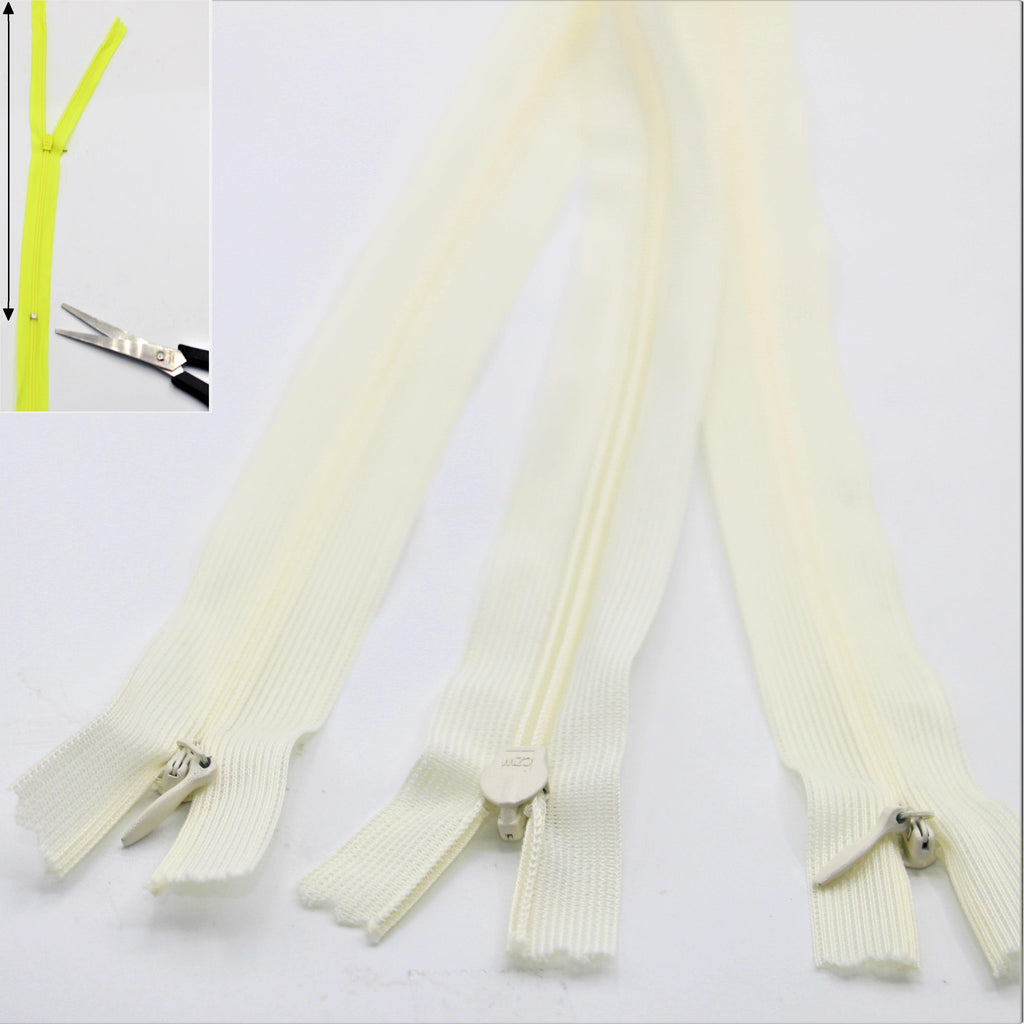 3 Adjustable Invisible Zippers (concealed) length up to 60cm #ZIG60ADJ - ACCESSOIRES LEDUC