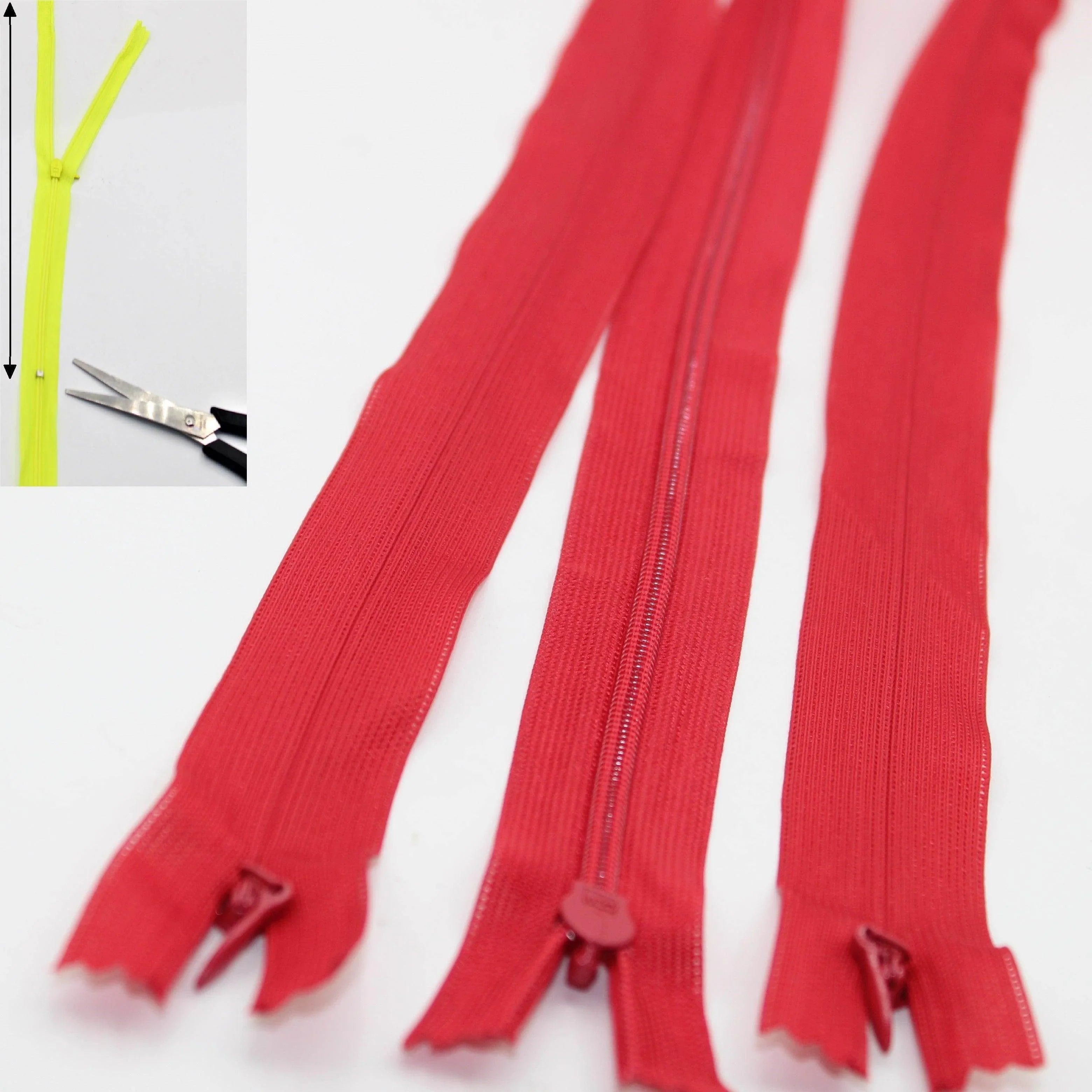 3 Adjustable Invisible Zippers (concealed) length up to 60cm #ZIG60ADJ - ACCESSOIRES LEDUC BV
