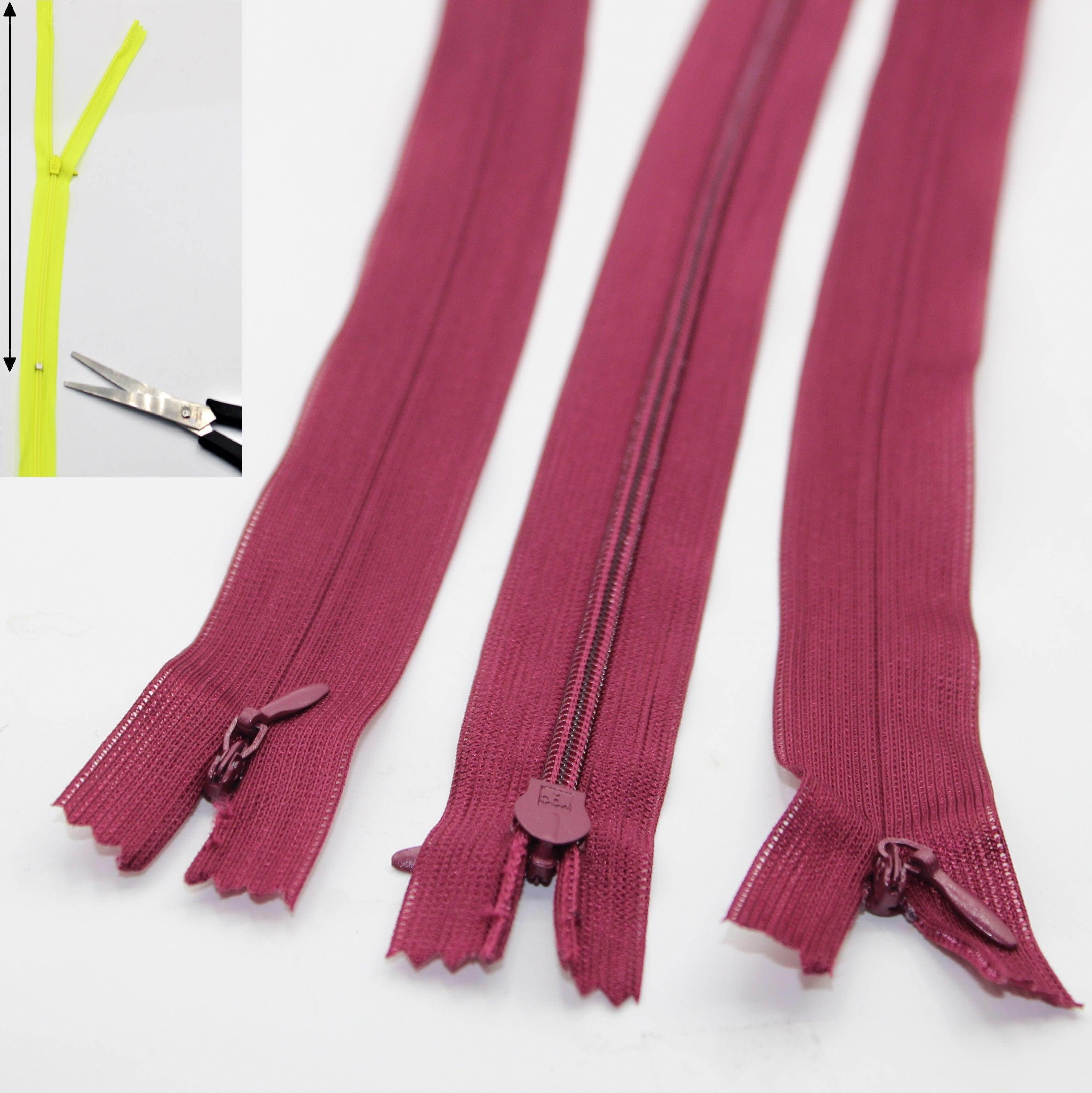 3 Adjustable Invisible Zippers (concealed) length up to 60cm #ZIG60ADJ - ACCESSOIRES LEDUC BV