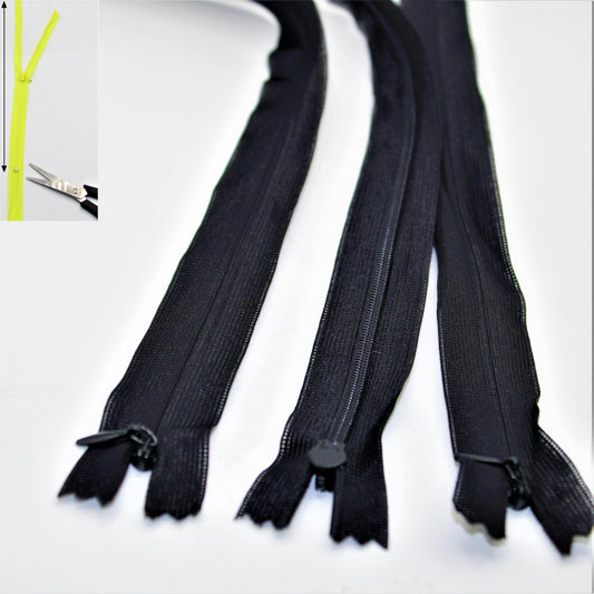 3 Adjustable Invisible Zippers (concealed) length up to 60cm #ZIG60ADJ - ACCESSOIRES LEDUC BV