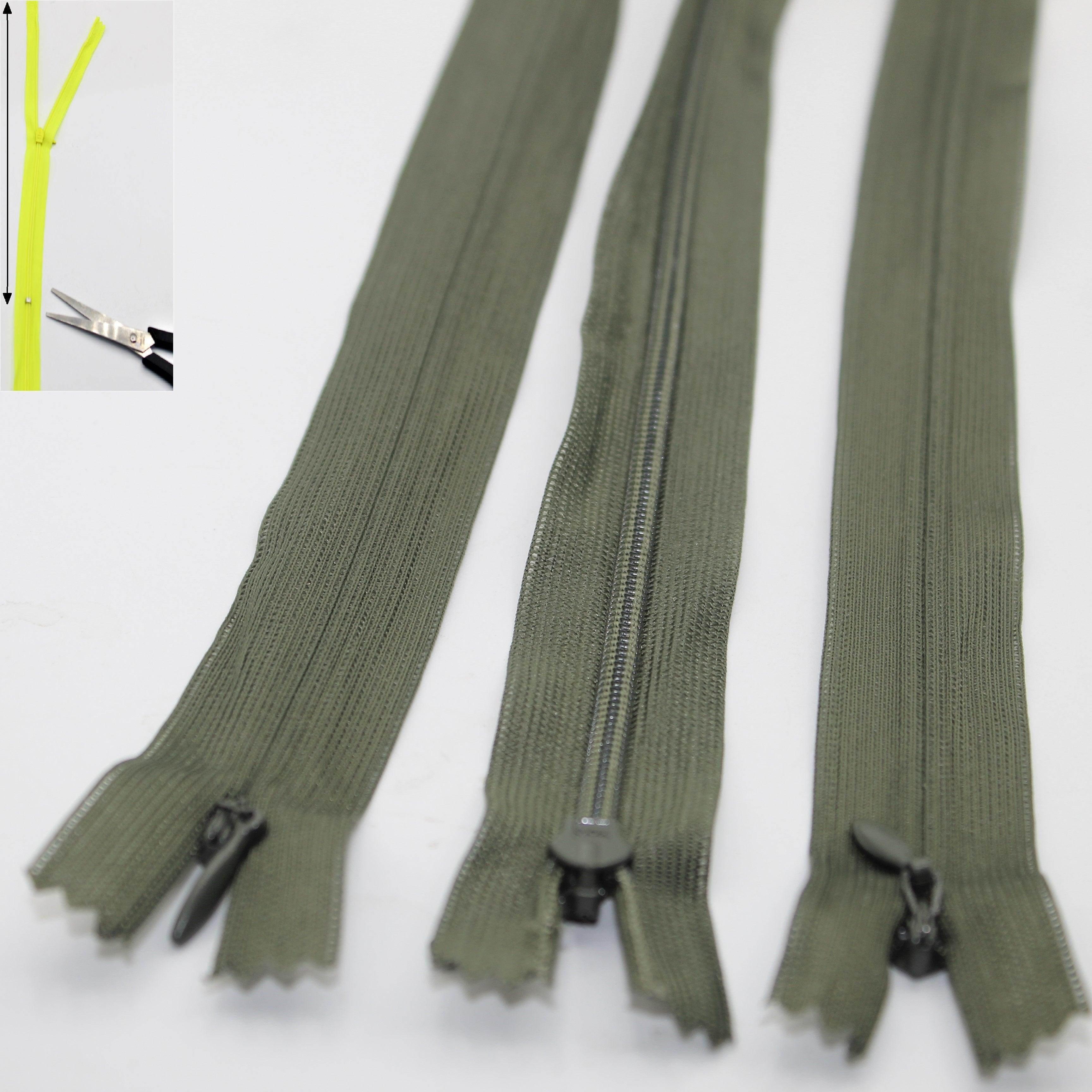3 Adjustable Invisible Zippers (concealed) length up to 60cm #ZIG60ADJ - ACCESSOIRES LEDUC BV