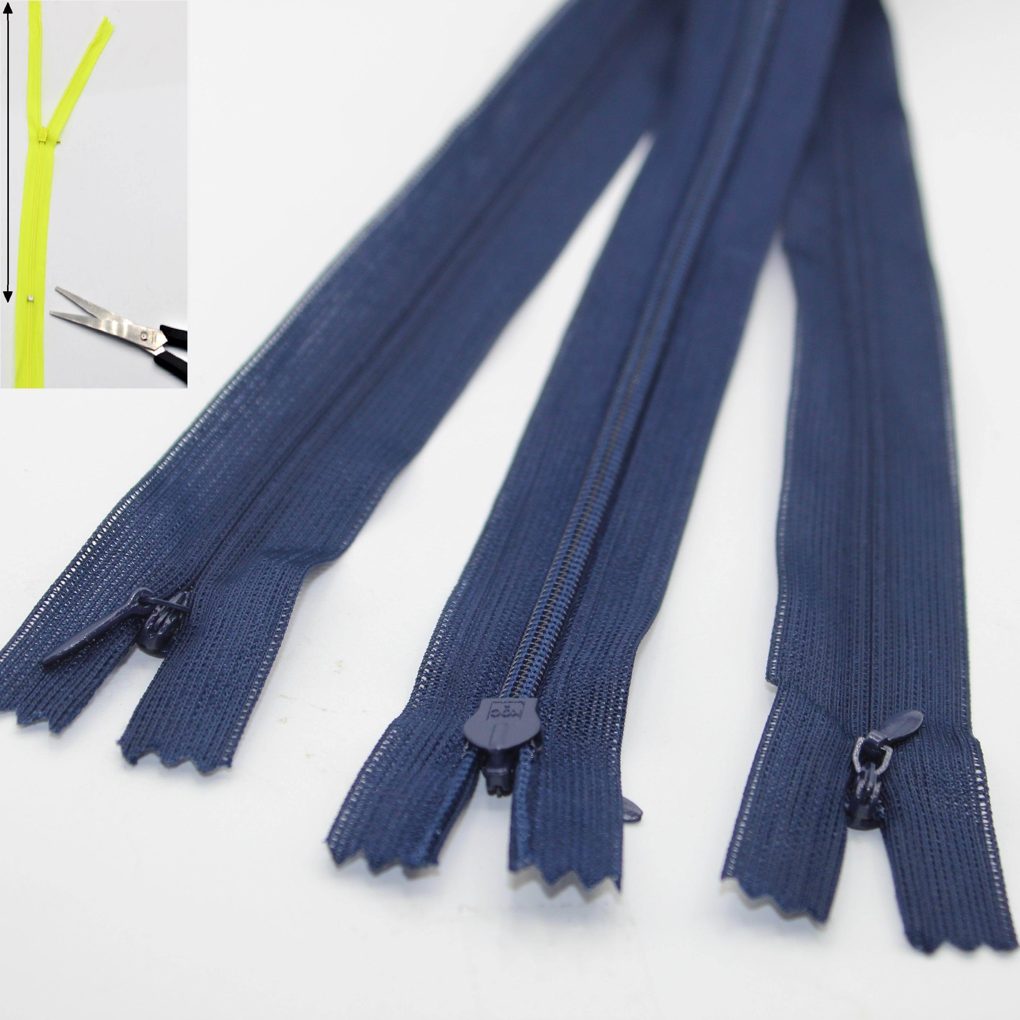 3 Adjustable Invisible Zippers (concealed) length up to 60cm #ZIG60ADJ - ACCESSOIRES LEDUC BV