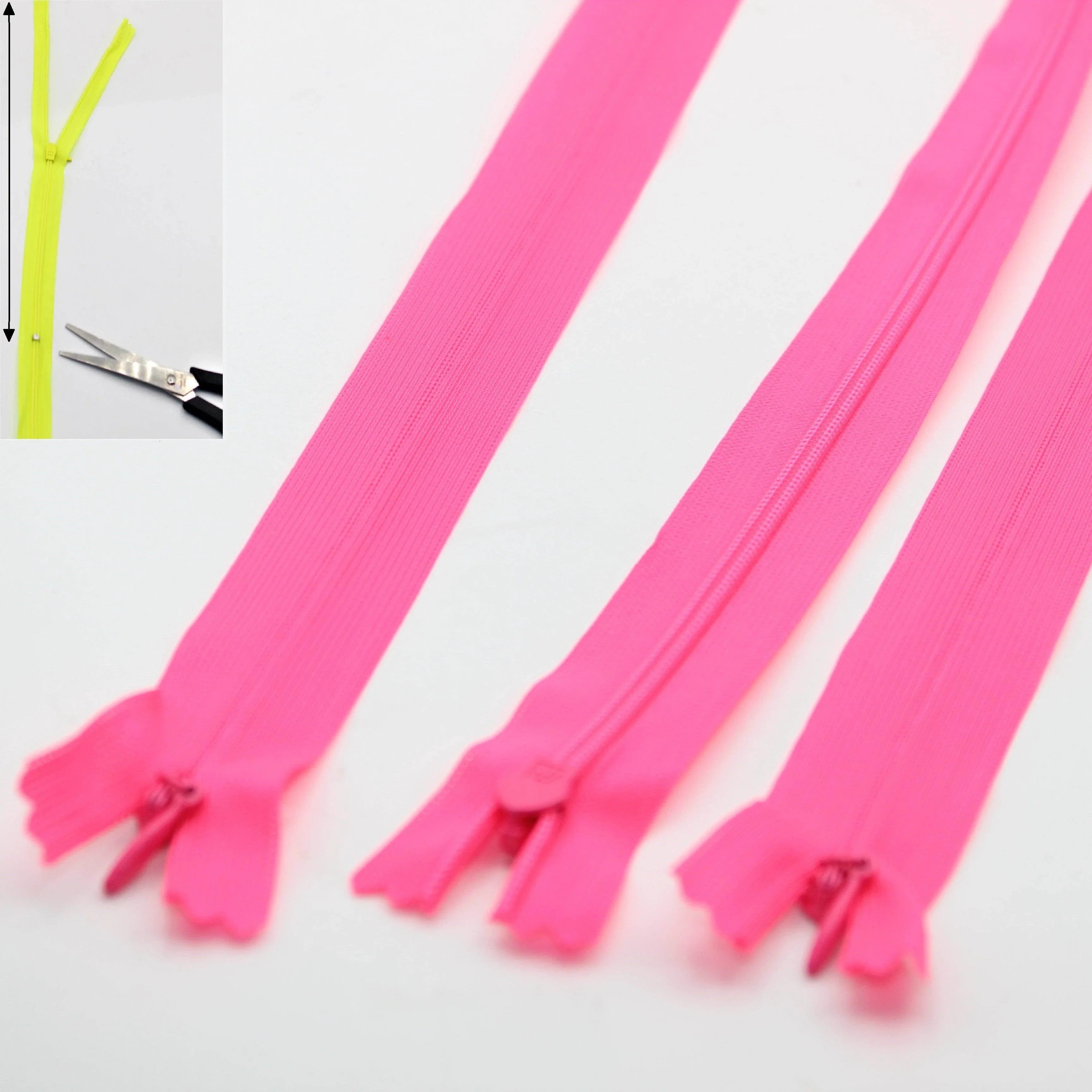 3 Adjustable Invisible Zippers (concealed) length up to 60cm #ZIG60ADJ - ACCESSOIRES LEDUC BV