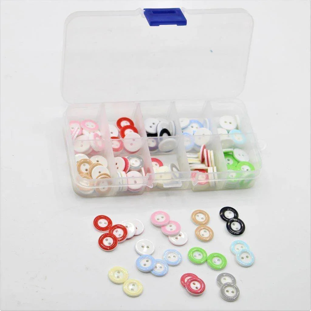 Children's Buttons Box 150 pieces - Mixed Colours Size 13mm #HAB0990 - ACCESSOIRES LEDUC BV