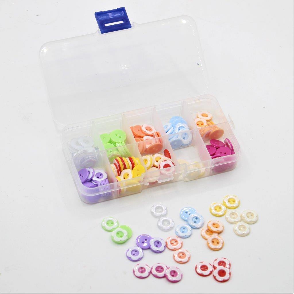 Children's Buttons Box 150 pieces - Mixed Colours Size 13mm #HAB0990 - ACCESSOIRES LEDUC