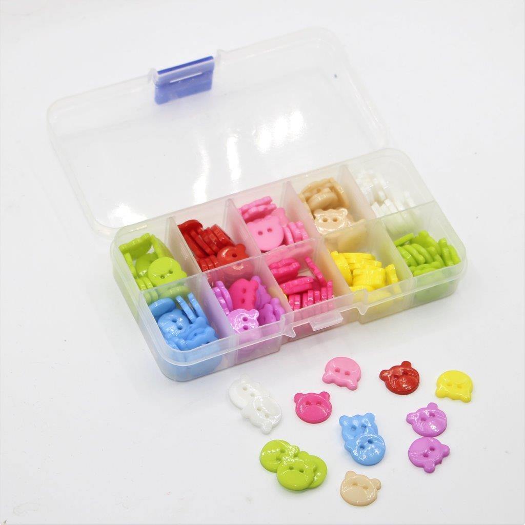 Children's Buttons Box 150 pieces - Mixed Colours Size 13mm #HAB0990 - ACCESSOIRES LEDUC