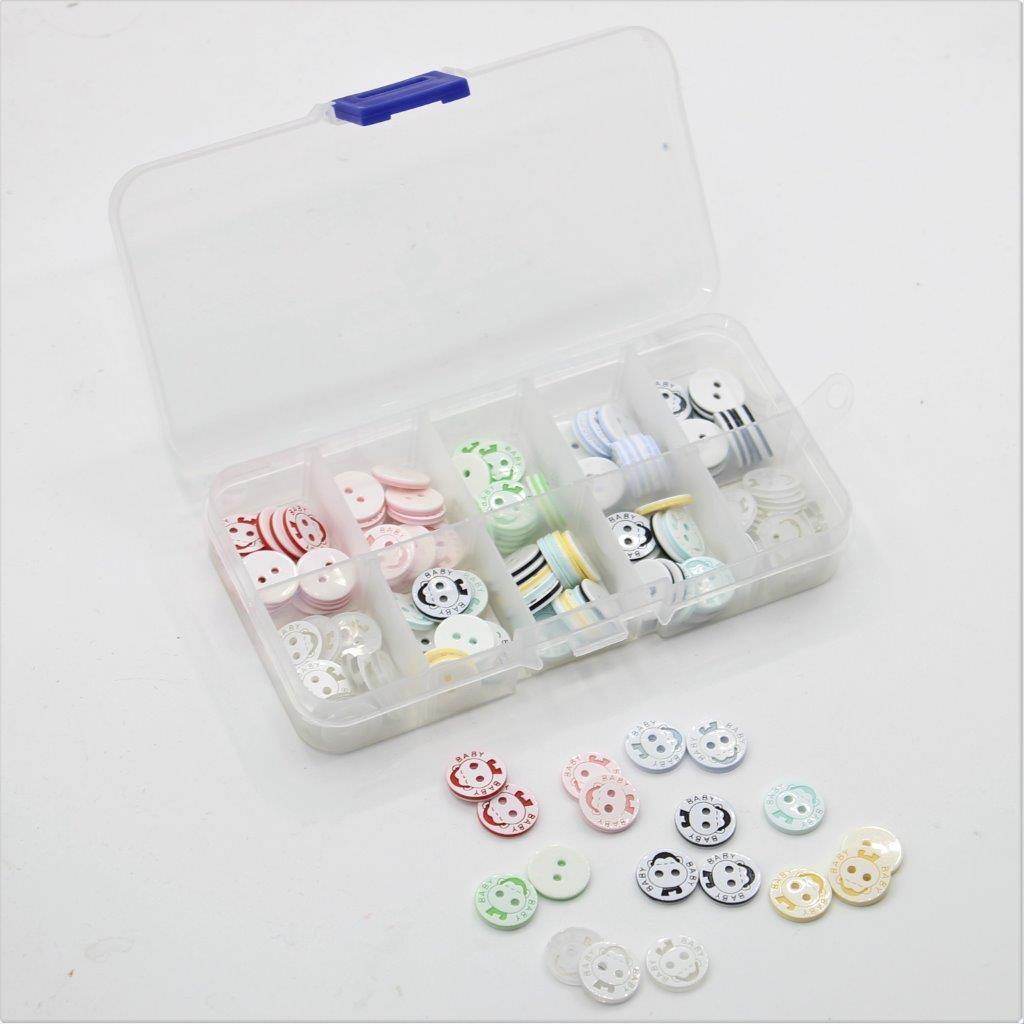 Children's Buttons Box 150 pieces - Mixed Colours Size 13mm #HAB0990 - ACCESSOIRES LEDUC BV