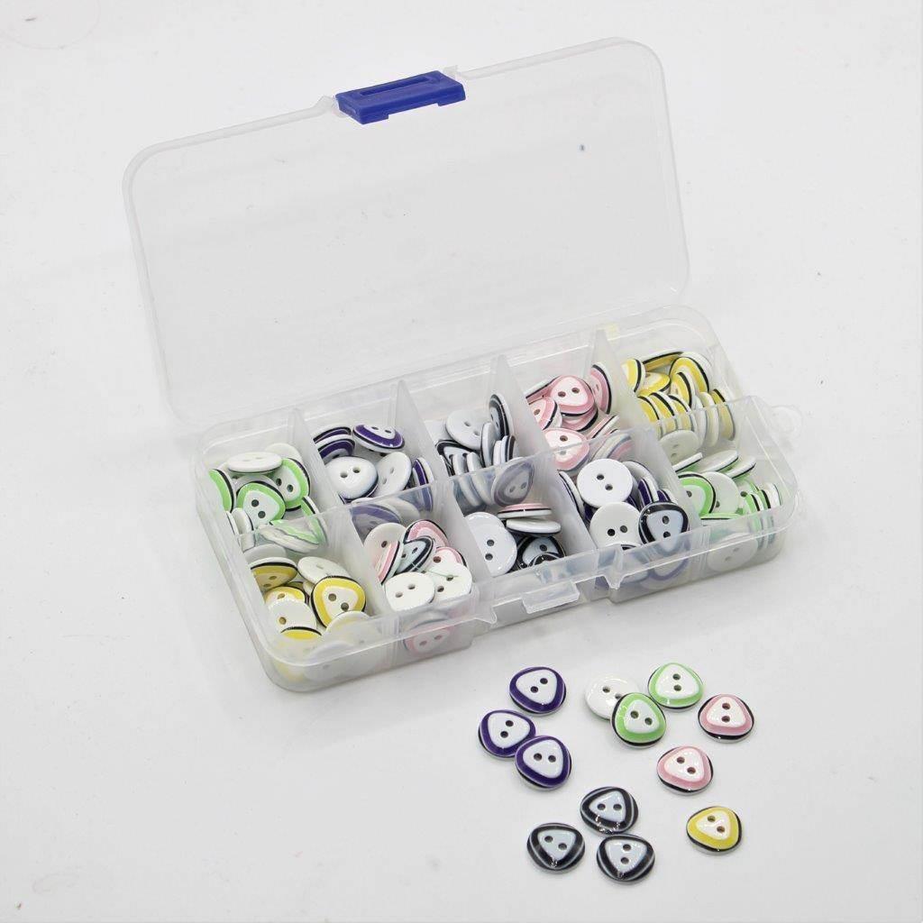 Children's Buttons Box 150 pieces - Mixed Colours Size 13mm #HAB0990 - ACCESSOIRES LEDUC BV
