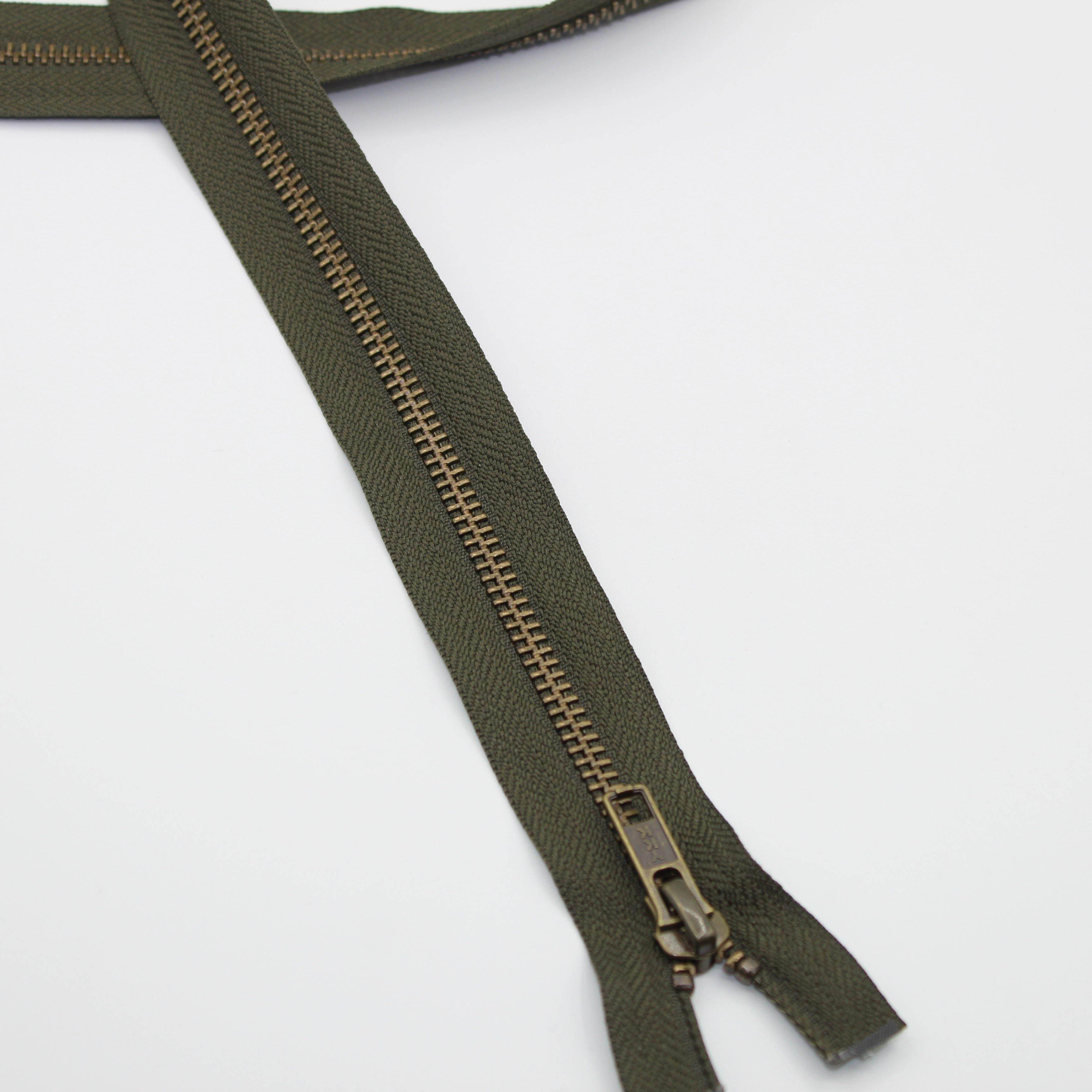 YKK - 80cm Metal Antique Bronze Zipper for Jackets - One Way Open end - ACCESSOIRES LEDUC BV