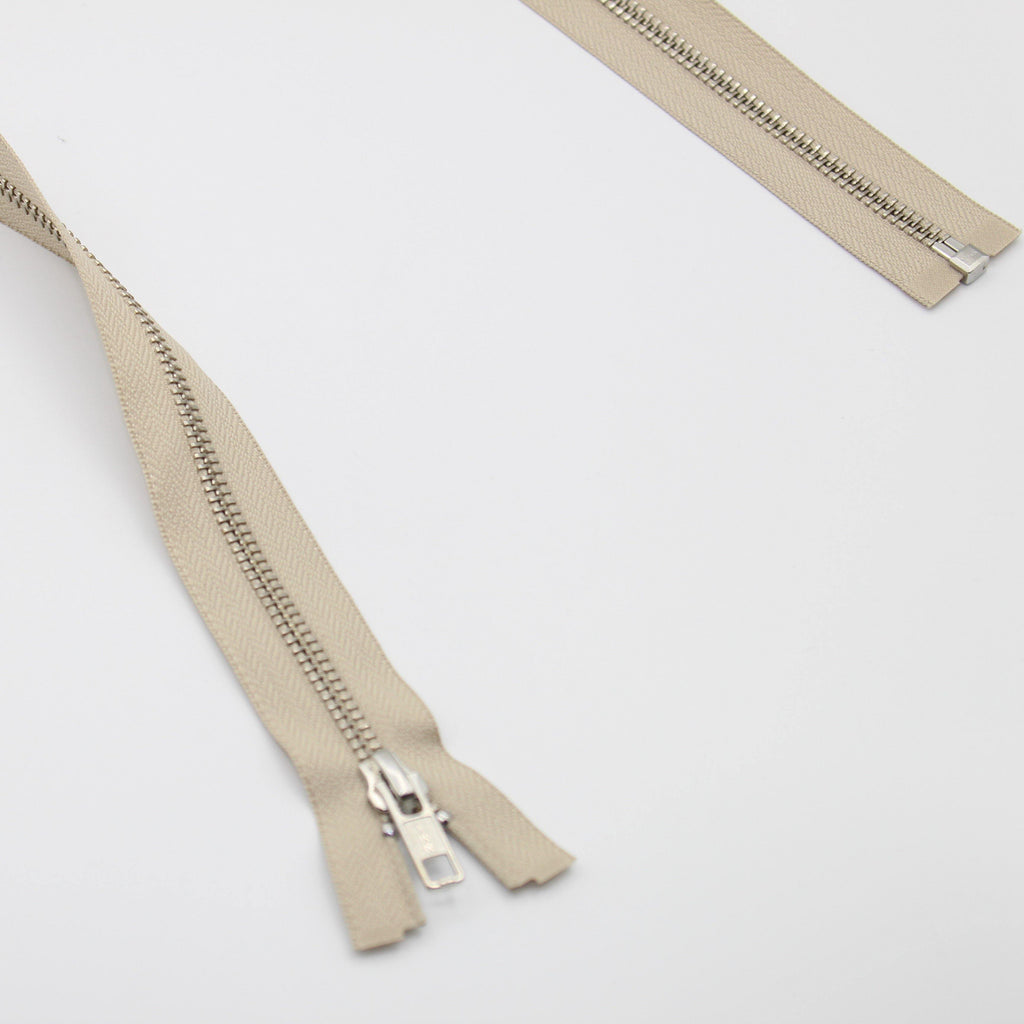 YKK - 80cm Metal Nickel colour Zipper for Jackets - One Way Open end - ACCESSOIRES LEDUC