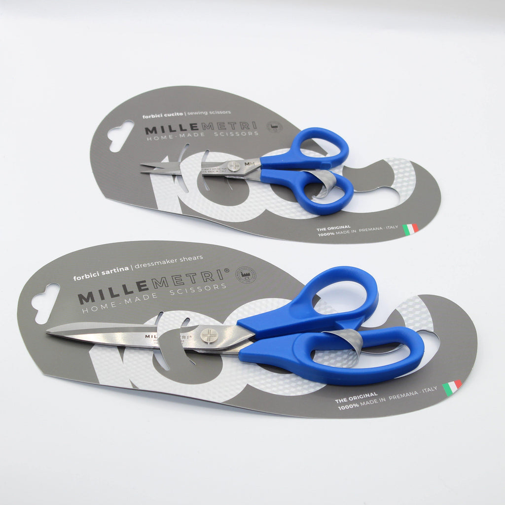 Millemetri ANTIBACTERIOLOGICAL Scissors : Dressmaker Scissors 21cm + Embroidery Scissors 12cm ** Made in Italy ** - ACCESSOIRES LEDUC