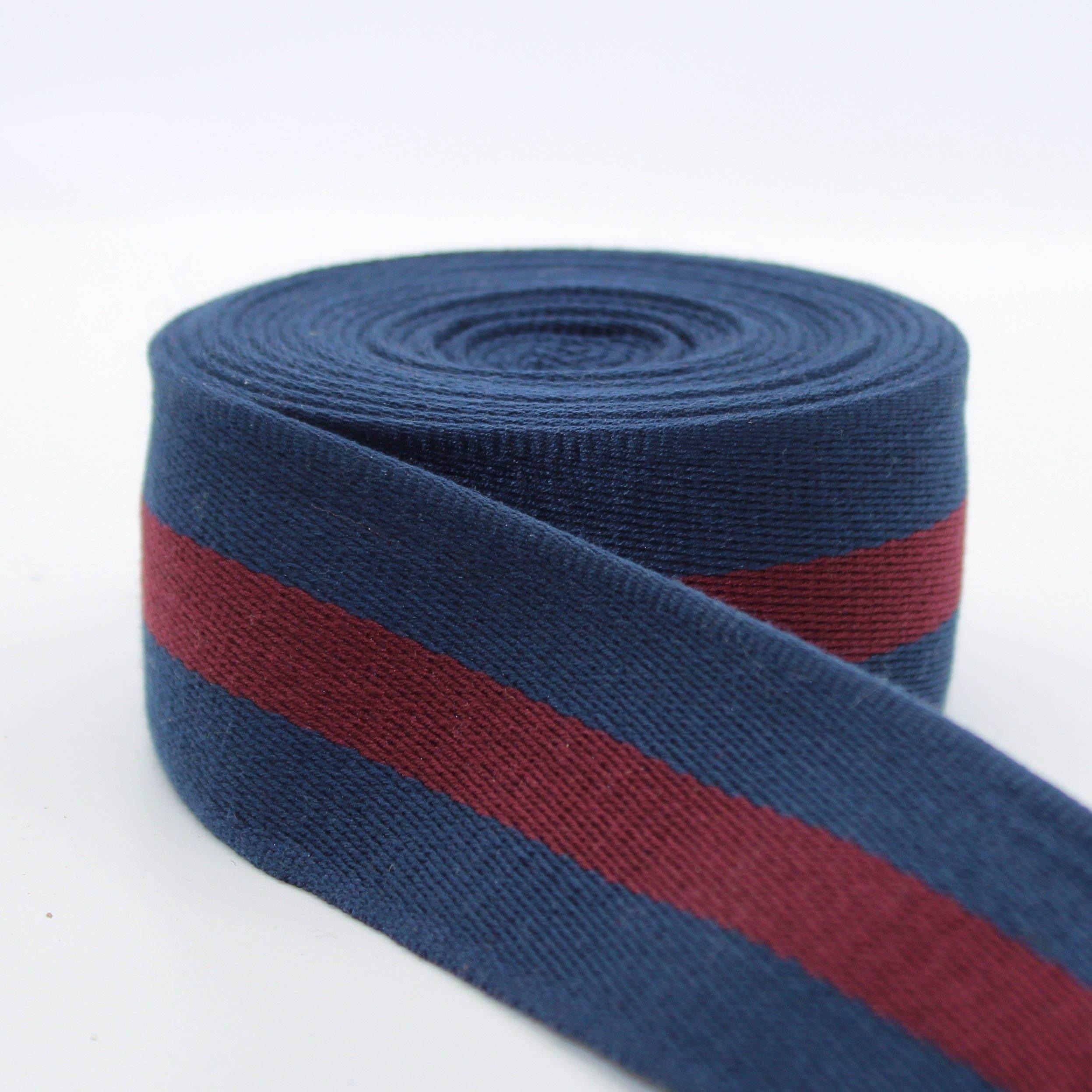 5 meters Cotton Striped Webbing 50mm #RUB1918 - ACCESSOIRES LEDUC BV