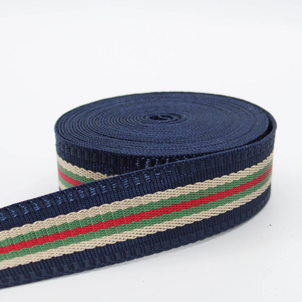 5 meters Fancy Striped Webbing 30mm #RUB1913 - ACCESSOIRES LEDUC BV