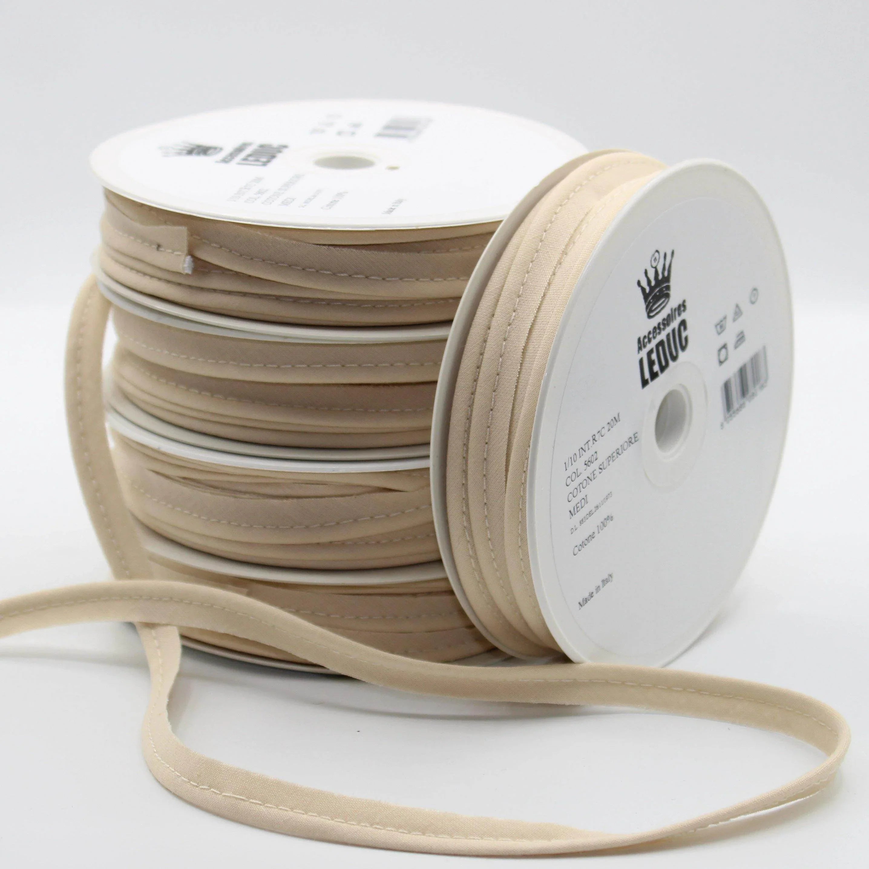 100MT - COTTON PIPING / 10mm (8+2mm) - ACCESSOIRES LEDUC BV