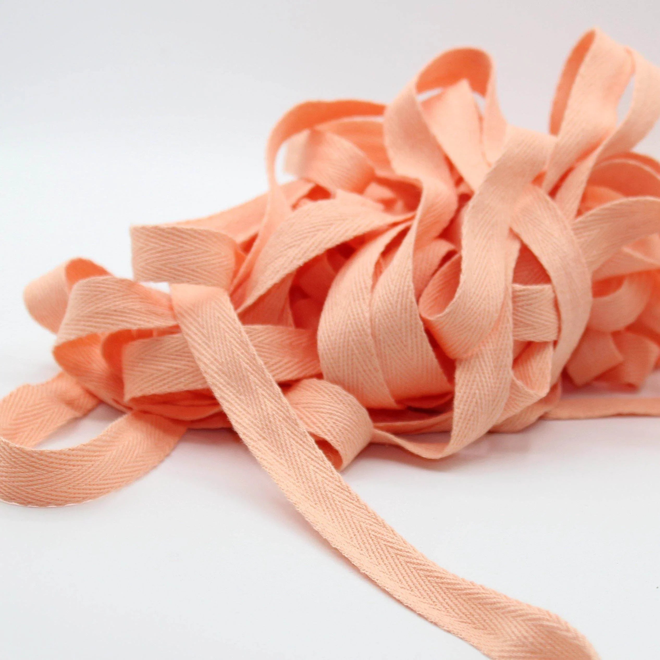 Salmon Pink COTTON HERRINGBONE 15mm **10 Meters** - ACCESSOIRES LEDUC BV