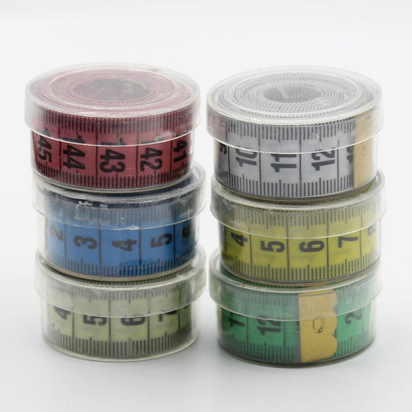 6 Colourful Measuring Tapes (1.5 meters) - ACCESSOIRES LEDUC