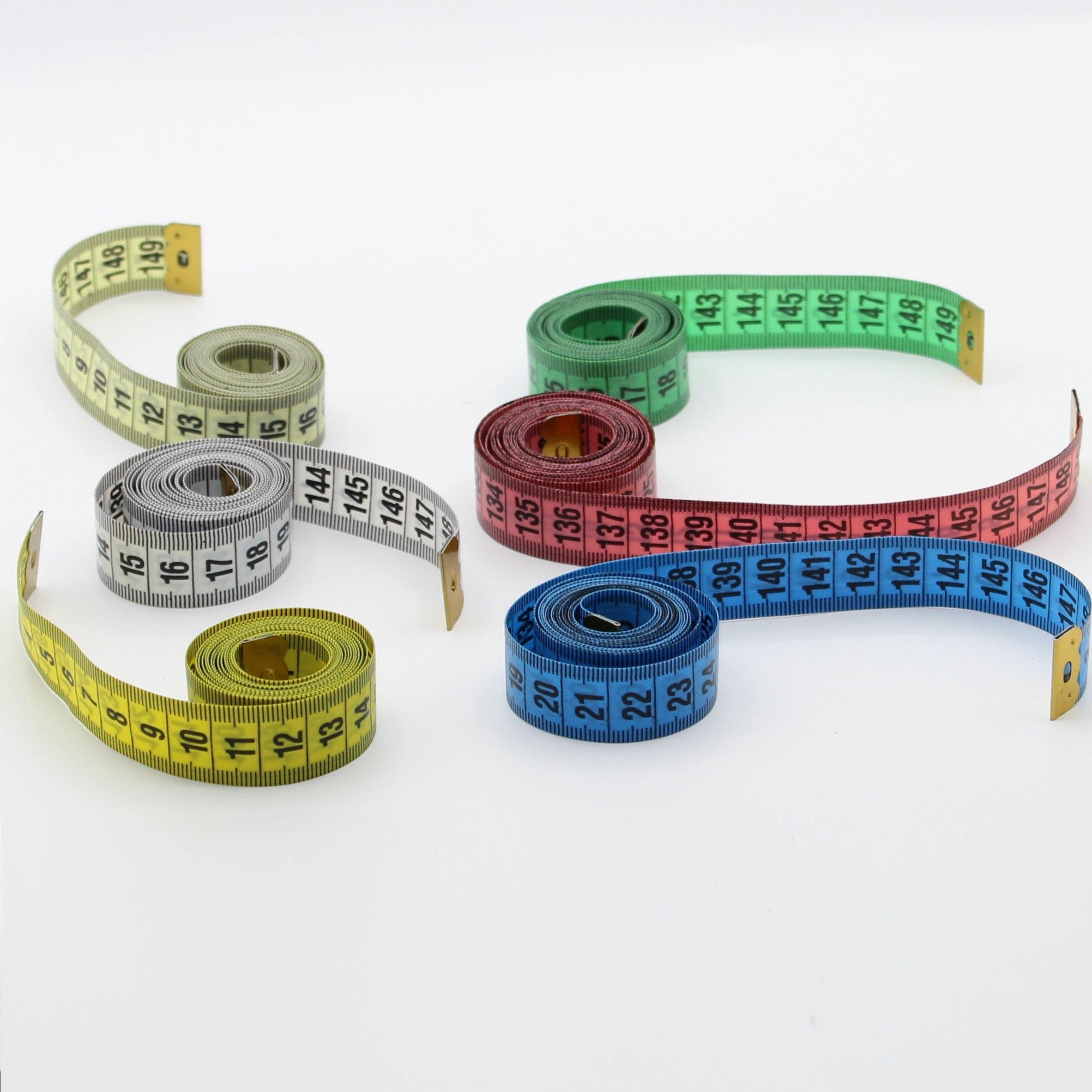 6 Colourful Measuring Tapes (1.5 meters) - ACCESSOIRES LEDUC