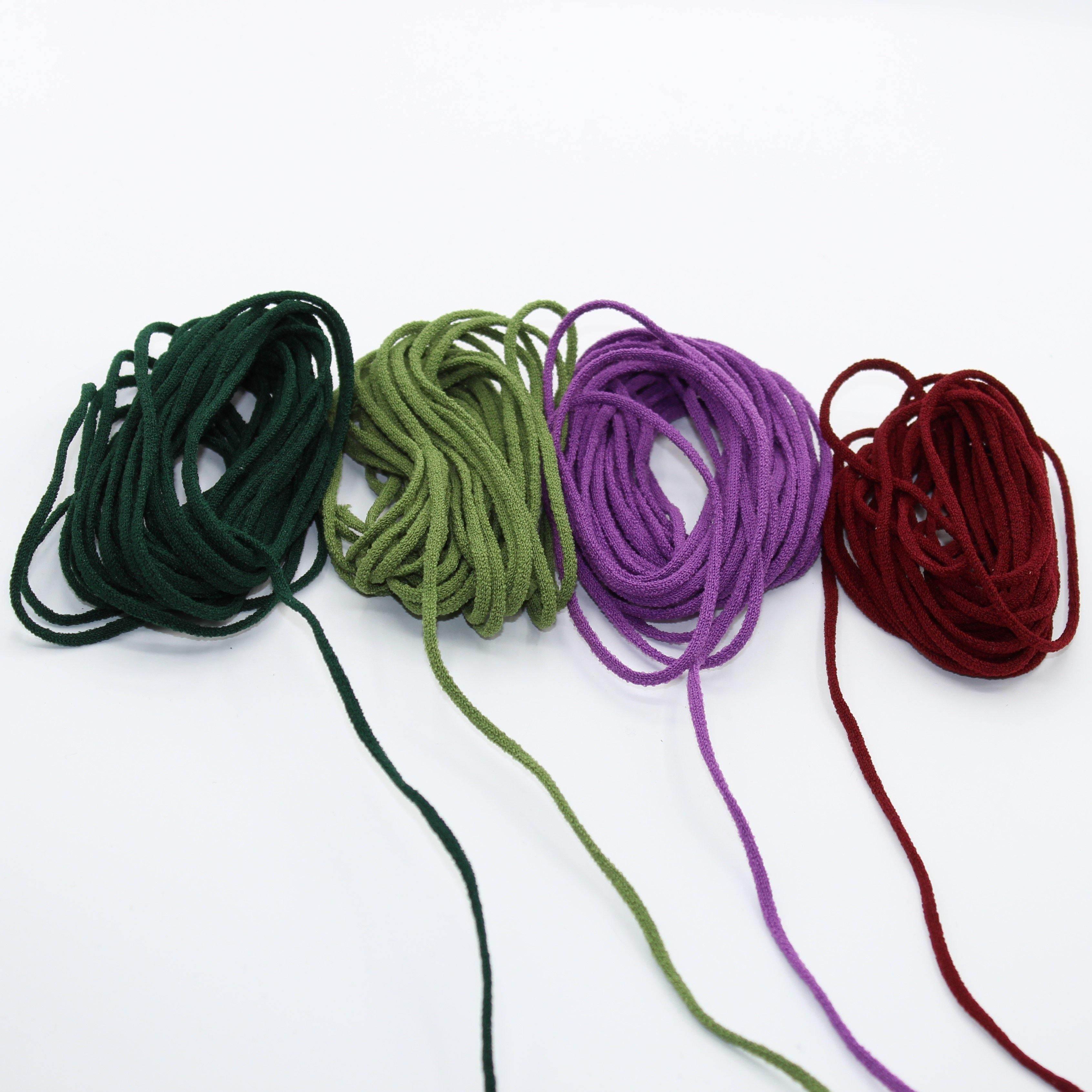 4 x 4 METERS - COLOURED Soft Elastic Cord for Masks - 4 Colours - ACCESSOIRES LEDUC BV