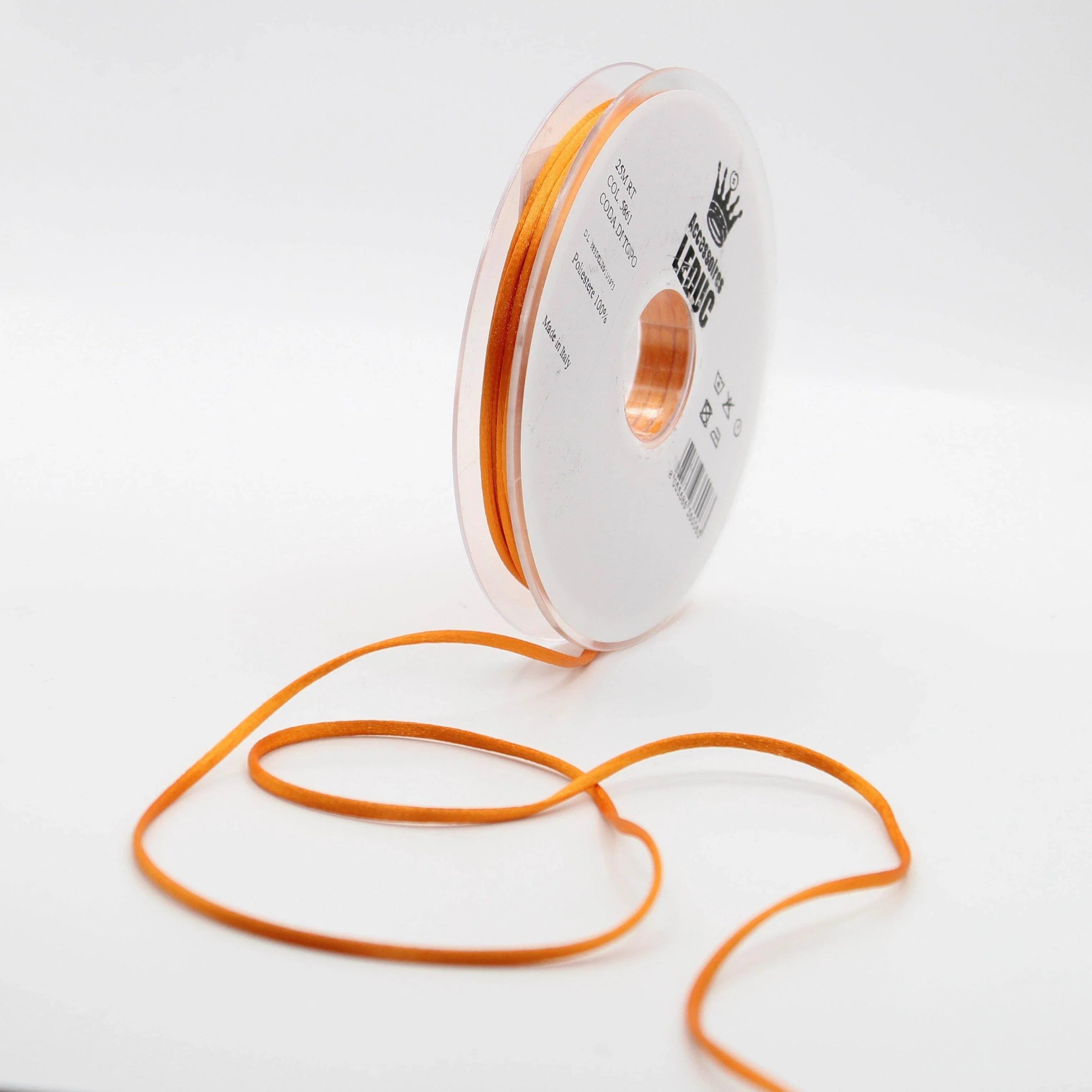 25 METERS - coloured rat tail 2MM - 100% Polyester - Made in Italy - ACCESSOIRES LEDUC BV