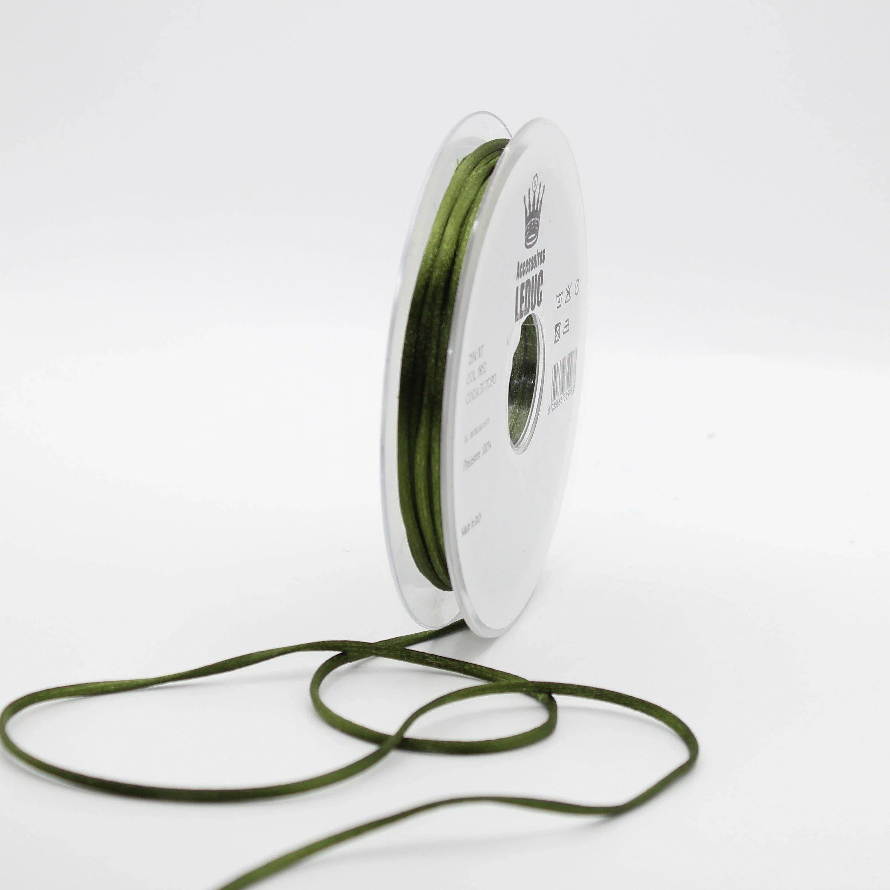 25 METERS - coloured rat tail 2MM - 100% Polyester - Made in Italy - ACCESSOIRES LEDUC BV