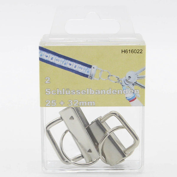 2 Ribbon/Webbing Endings with Key Holder Rings 25mm + 32mm - ACCESSOIRES LEDUC BV