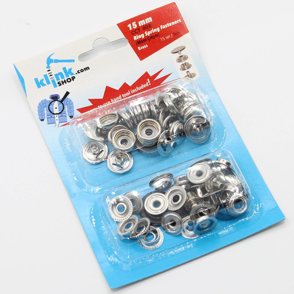 15mm Snap Fasteners Buttons with Tool 15 sets - ACCESSOIRES LEDUC