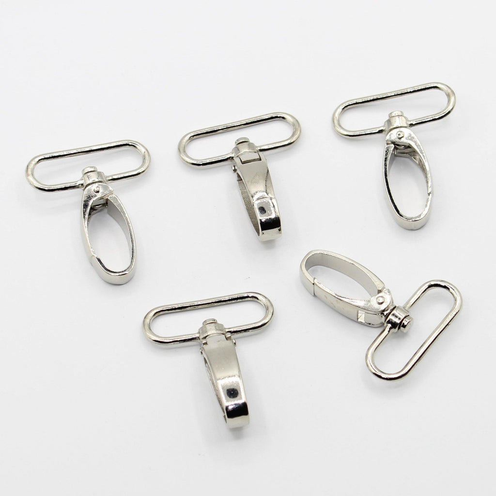 5 Lobster Clasps for Bags in Metal, For Webbings up to 40mm wide - ACCESSOIRES LEDUC
