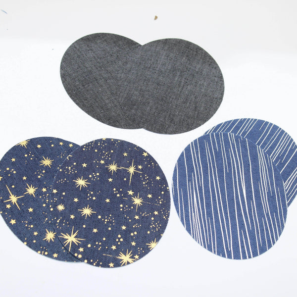 3 Pairs Denim Elbow Patches - Iron-on - 140mm x 110mm #HAB1x001 - ACCESSOIRES LEDUC BV