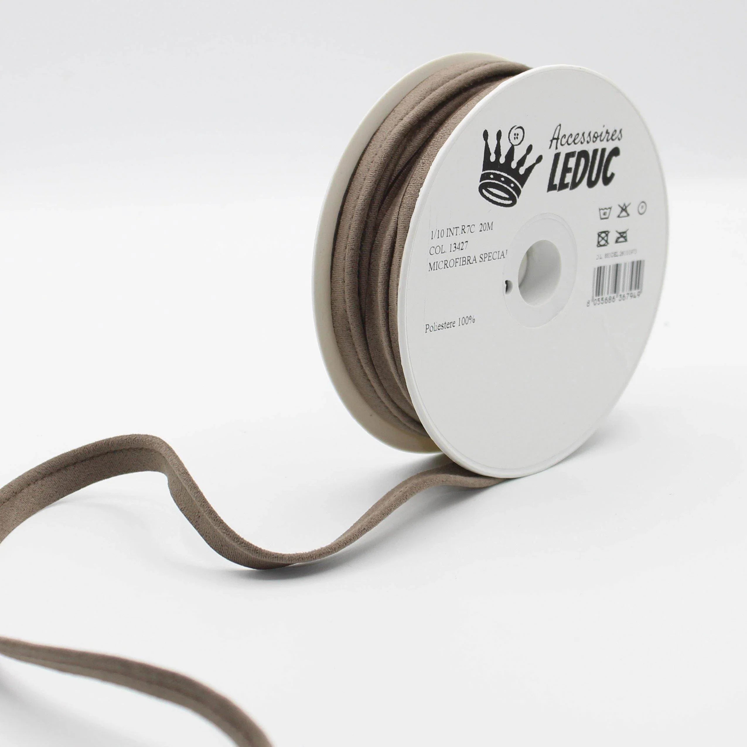 20 meters Suede Piping 10mm (8mm+2mm) - ACCESSOIRES LEDUC BV