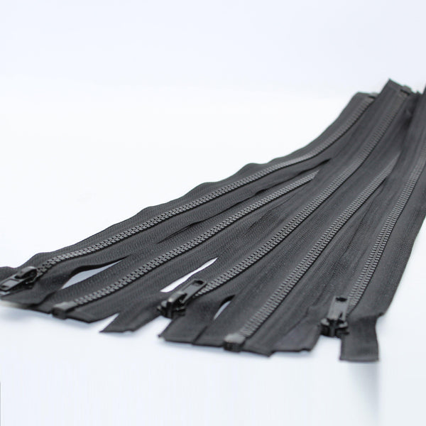5 pieces Open-End Zippers Black or White - ACCESSOIRES LEDUC
