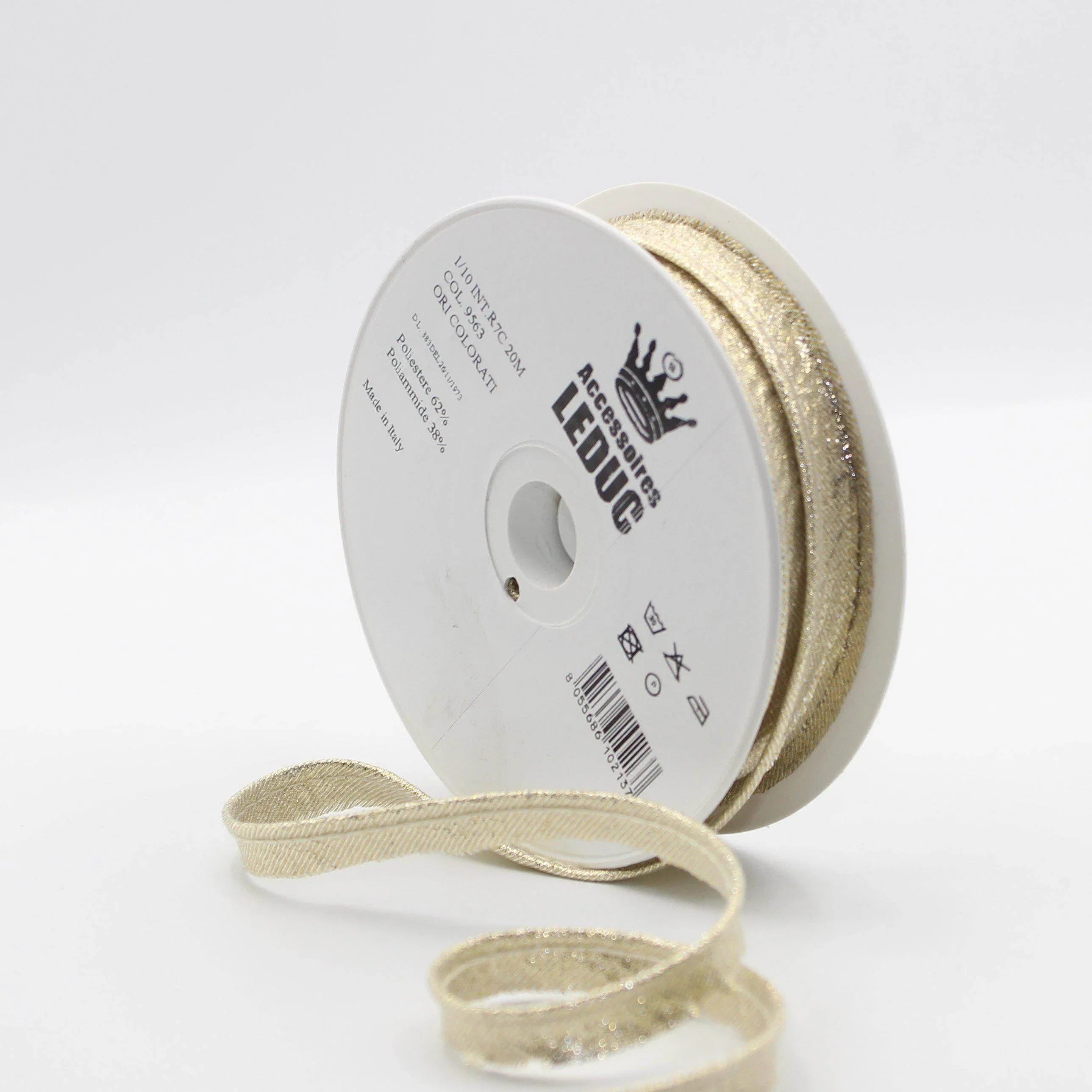 20MT or 100MT - LUREX PIPING / 10mm (8+2mm) #SBI524 - ACCESSOIRES LEDUC BV