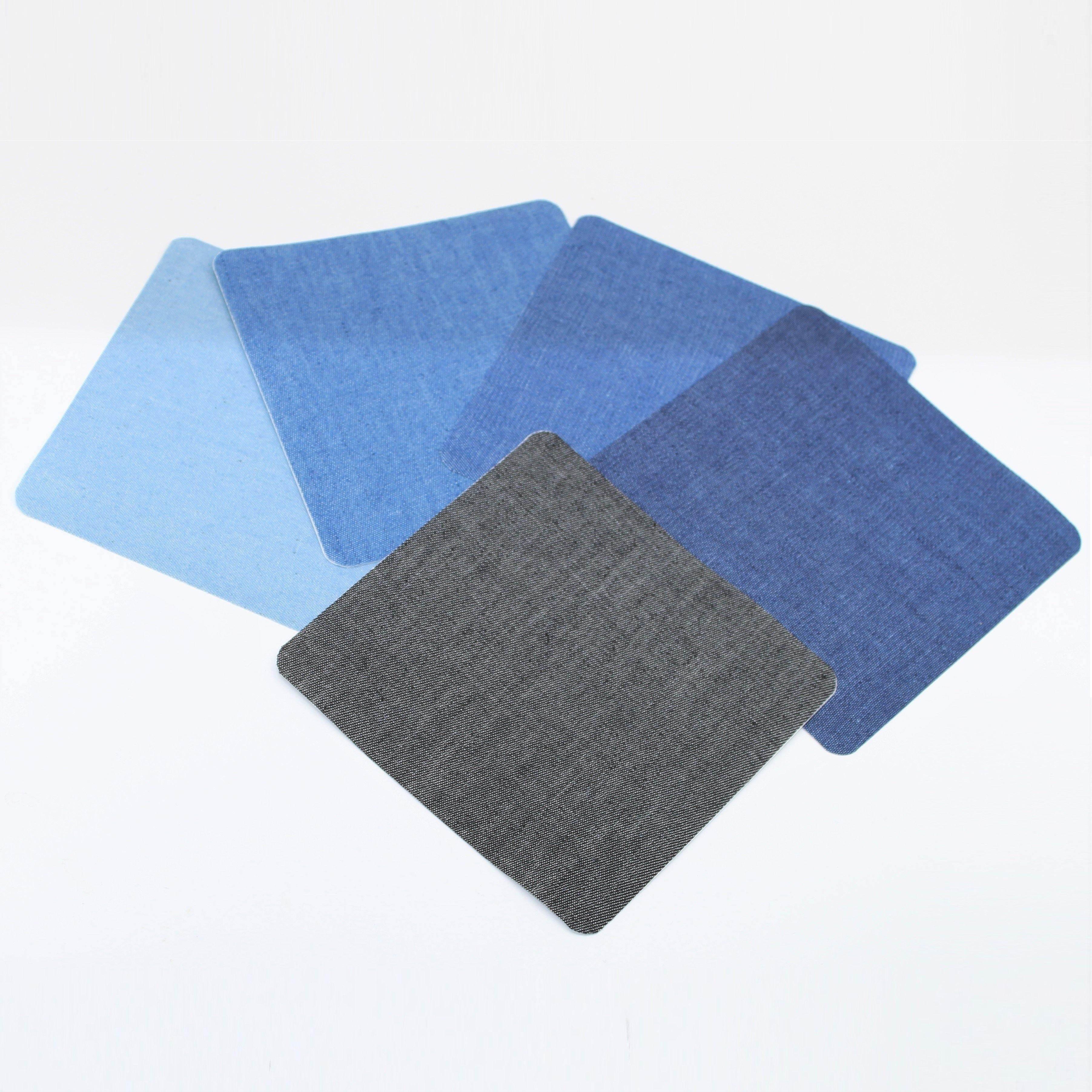 12.5*12.5cm Iron on Denim Repair Patch SET of 5 COLOURS #HAB3020 - ACCESSOIRES LEDUC BV
