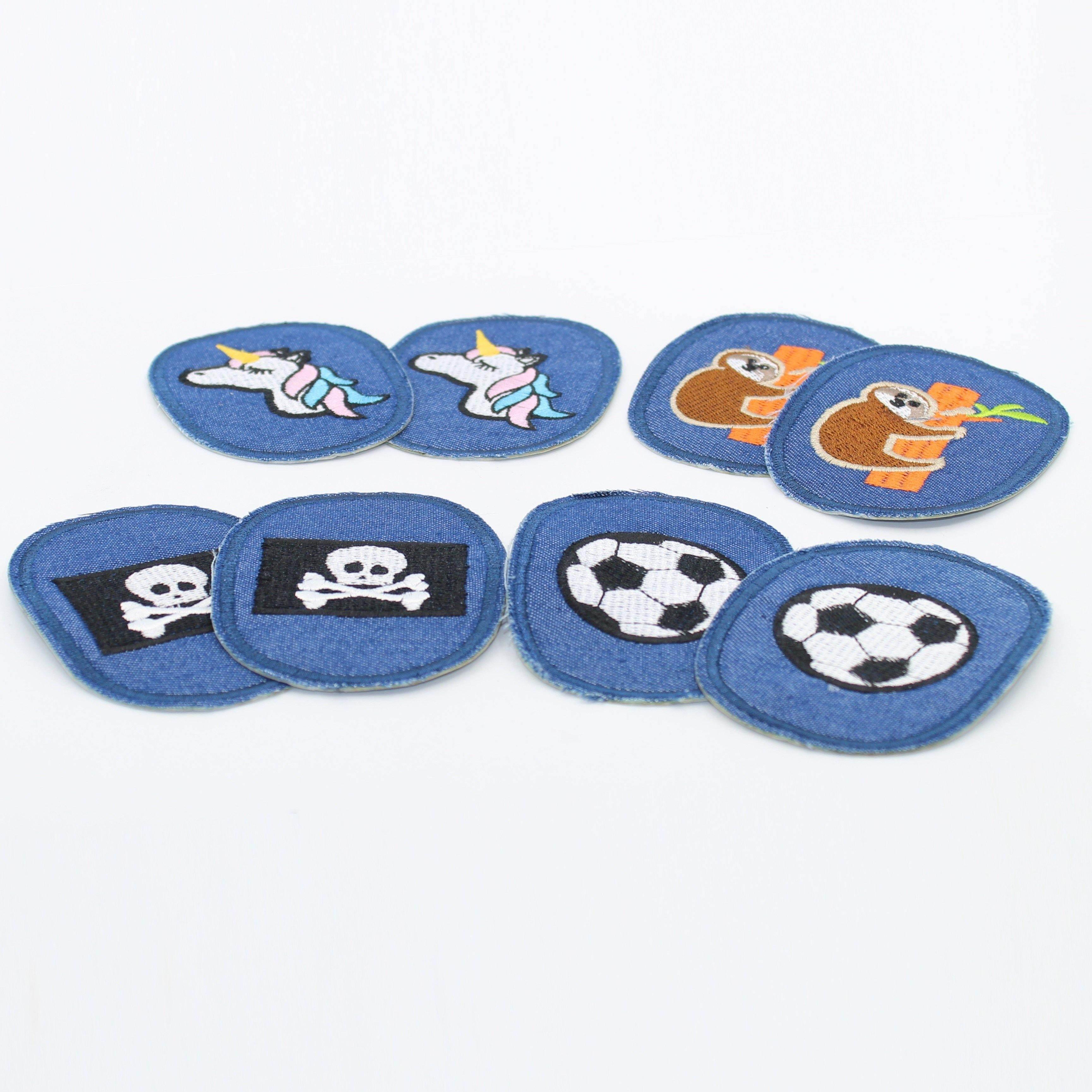 4 Pairs Children Elbow/Knee Patches - Iron-on - Denim Base - 95mm x 70mm #HAB1x005 - ACCESSOIRES LEDUC BV