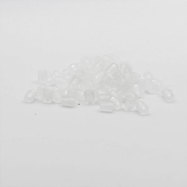 100 pezzi terminali in plastica morbida per regolare gli elastici per maschere Nere o Bianche o Trasparenti - ACCESSORI LEDUC