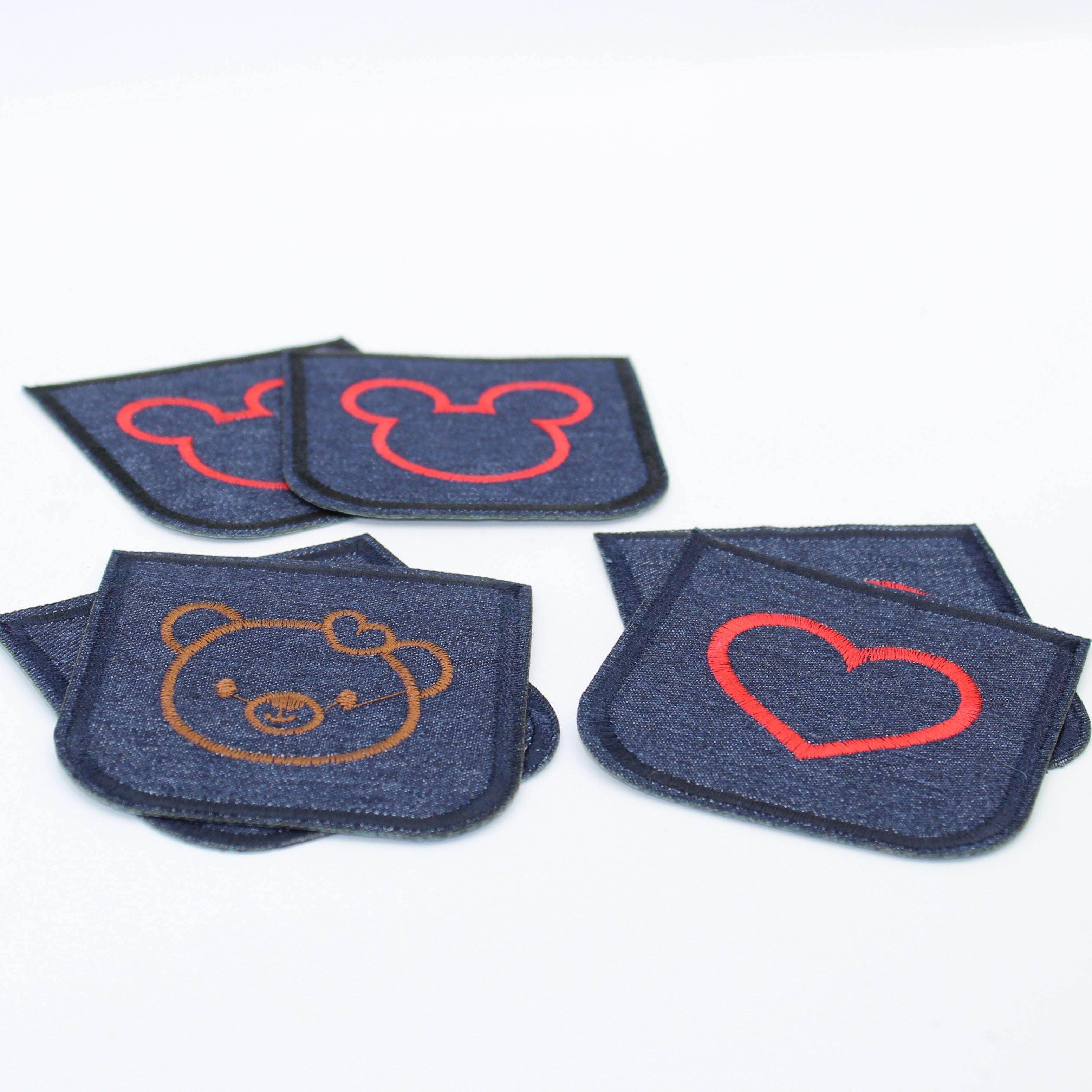 3 Pairs Denim Children Elbow/Knee Patches - Iron-on - 100mm x 75mm #HAB1x003 - ACCESSOIRES LEDUC BV