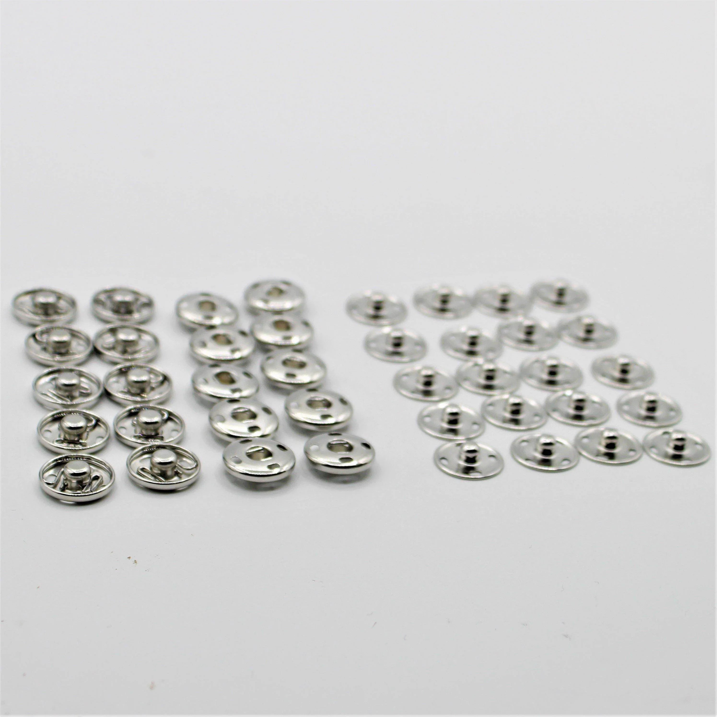 Snap Fasteners Buttons in Metal Silver or Black (Sew on) - ACCESSOIRES LEDUC BV