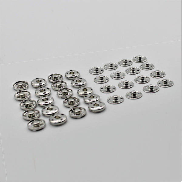 Botones de cierre a presión en metal plateado o negro (coser) - ACCESSOIRES LEDUC