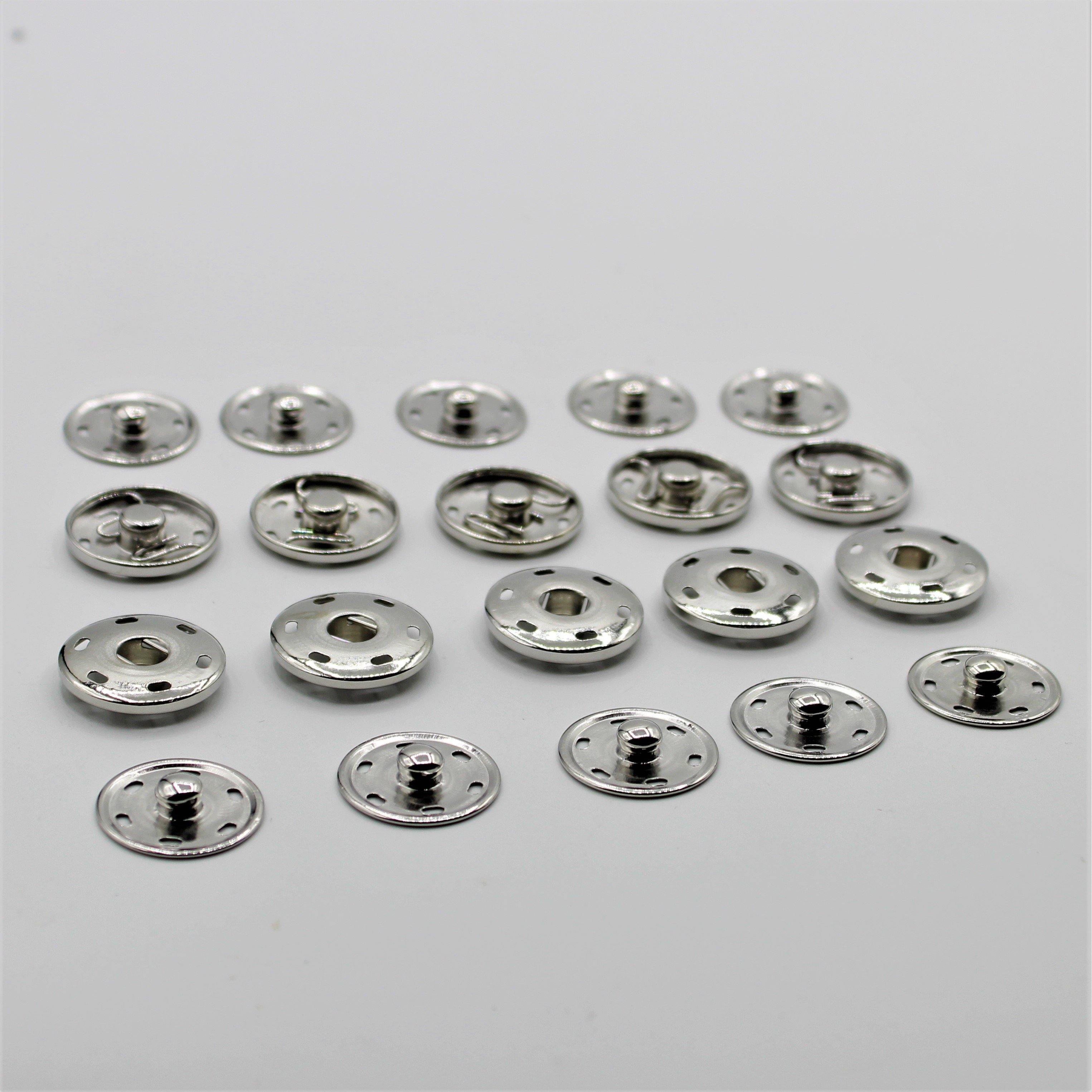 Snap Fasteners Buttons in Metal Silver or Black (Sew on) - ACCESSOIRES LEDUC
