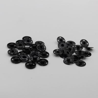 Snap Fasteners Buttons in Metal Silver or Black (Sew on) - ACCESSOIRES LEDUC