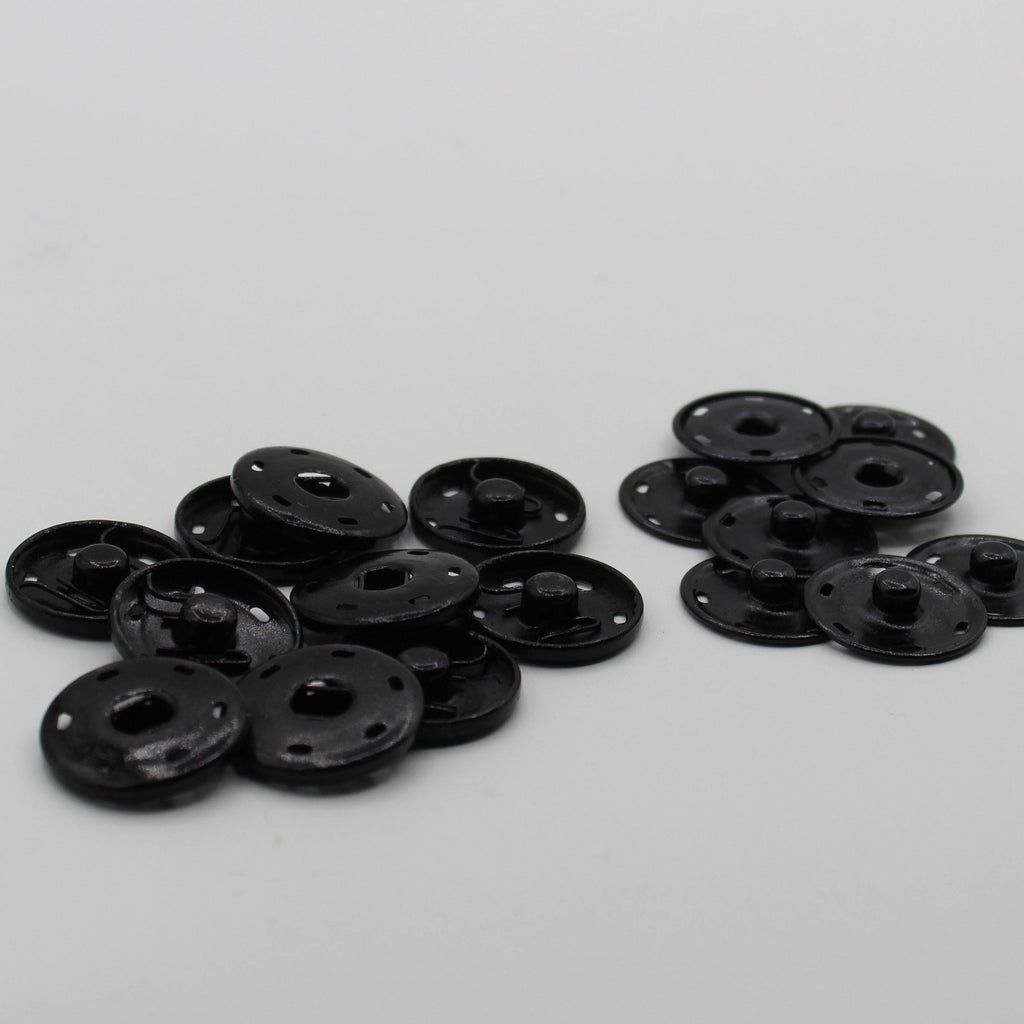 Snap Fasteners Buttons in Metal Silver or Black (Sew on) - ACCESSOIRES LEDUC