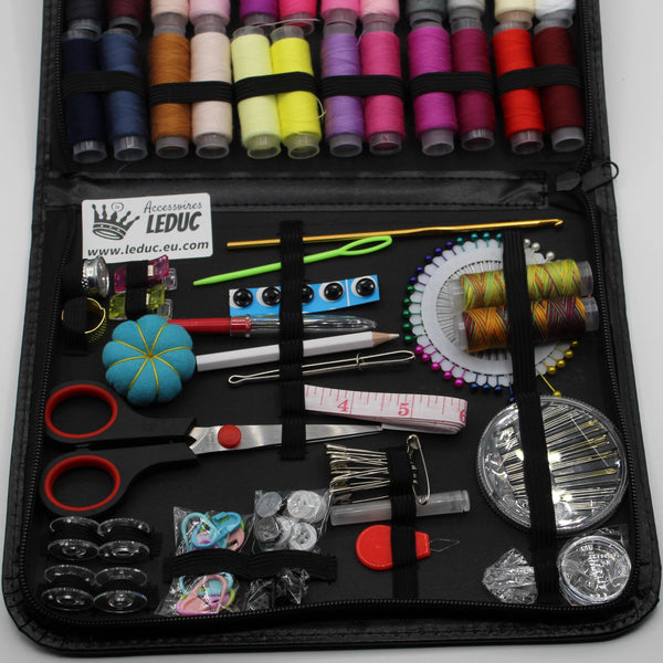 DELUXE Sewing Set in Leather case - ACCESSOIRES LEDUC