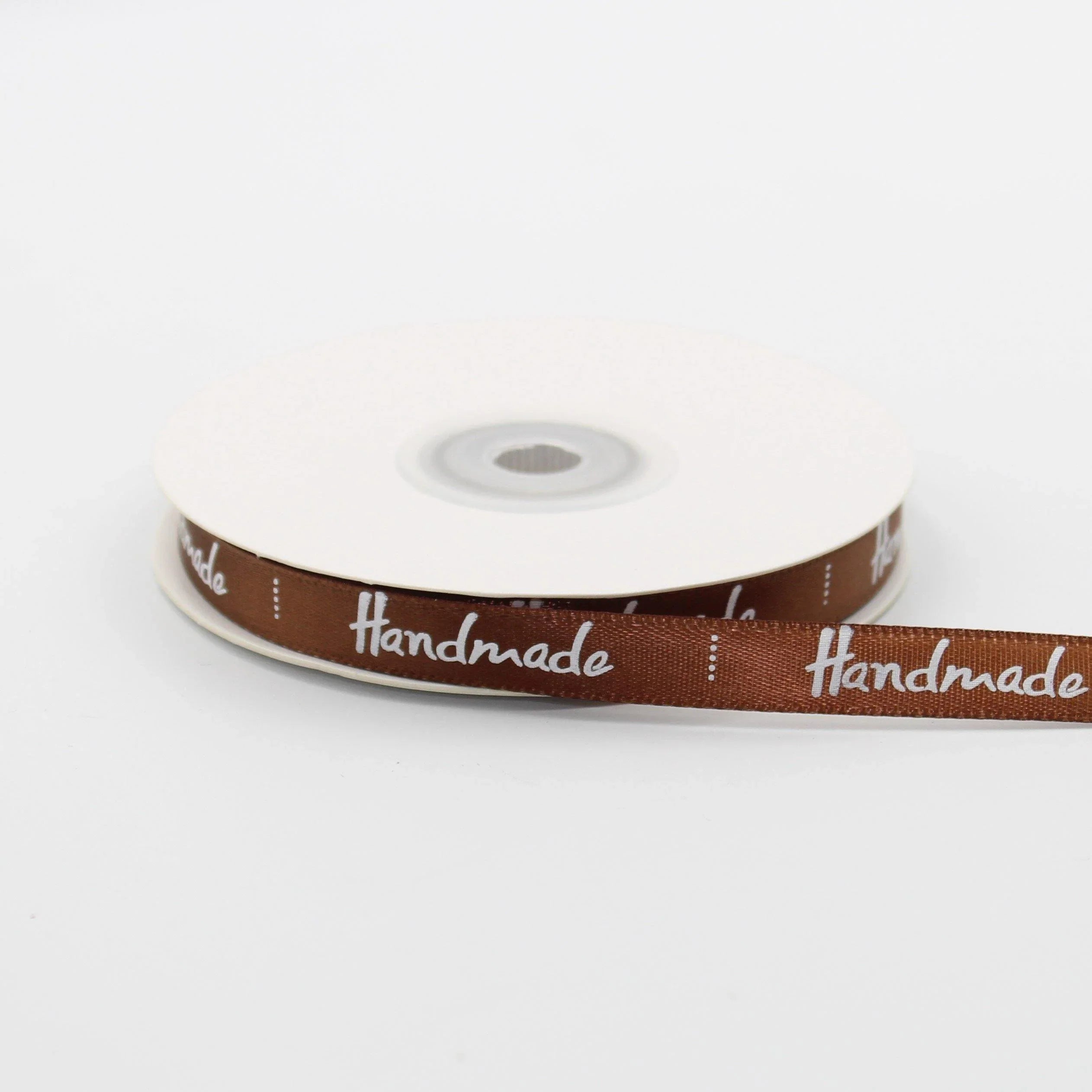 22 meters Roll of Satin Tape 10mm Labels , Printed "Handmade" - ACCESSOIRES LEDUC