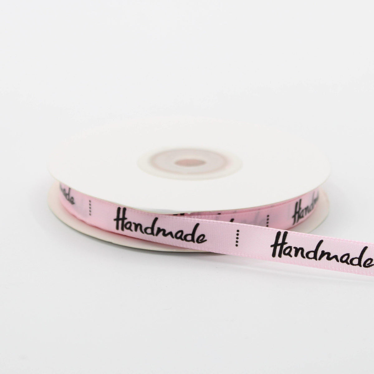 22 meters Roll of Satin Tape 10mm Labels , Printed "Handmade" - ACCESSOIRES LEDUC