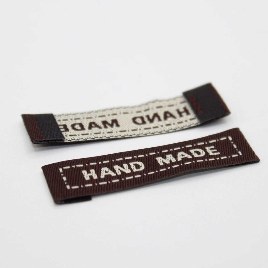 50 Woven Labels "Handmade" Size 45x10mm - ACCESSOIRES LEDUC
