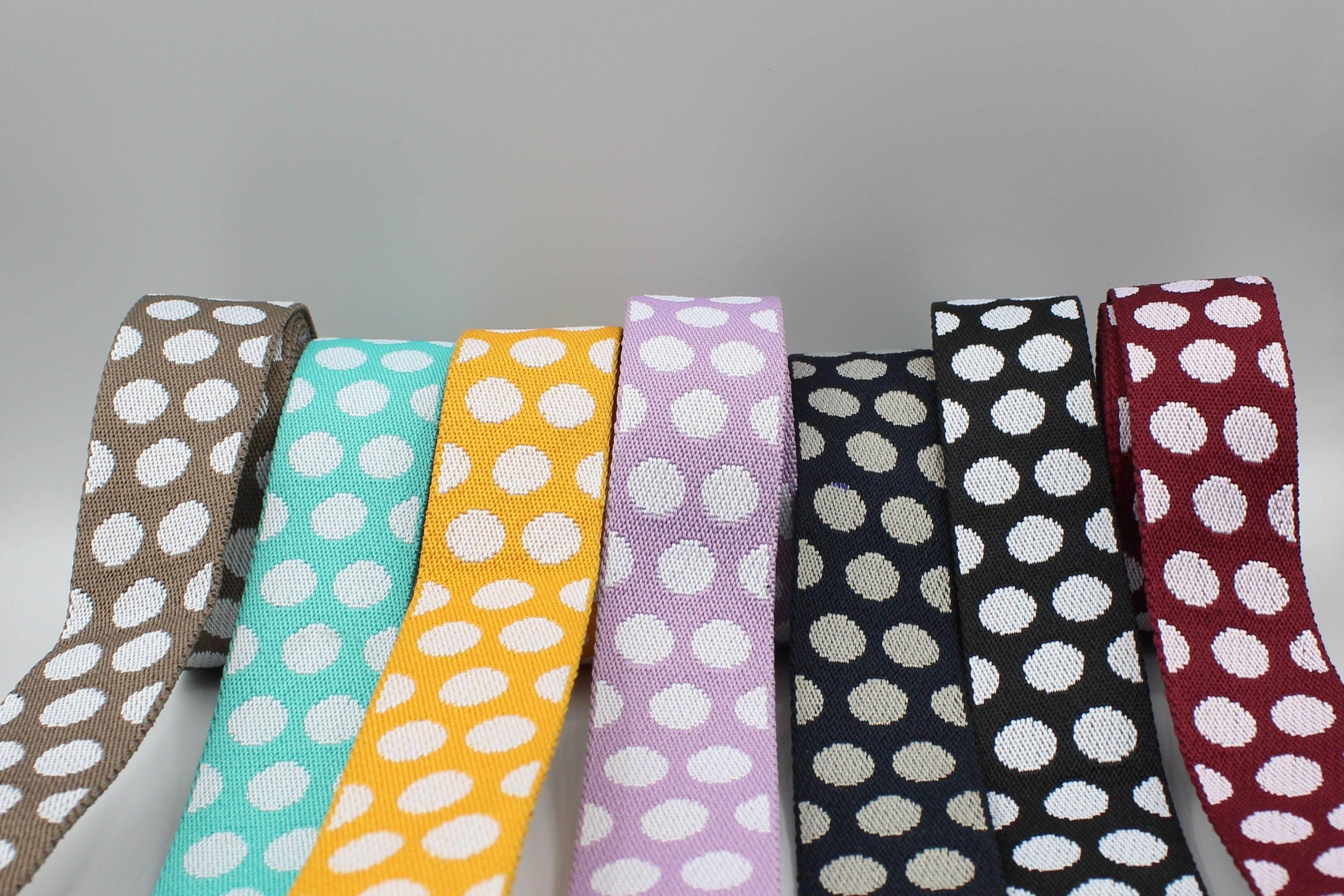 5 meters Polka Dots Webbing 36mm #RUB1933 - ACCESSOIRES LEDUC BV
